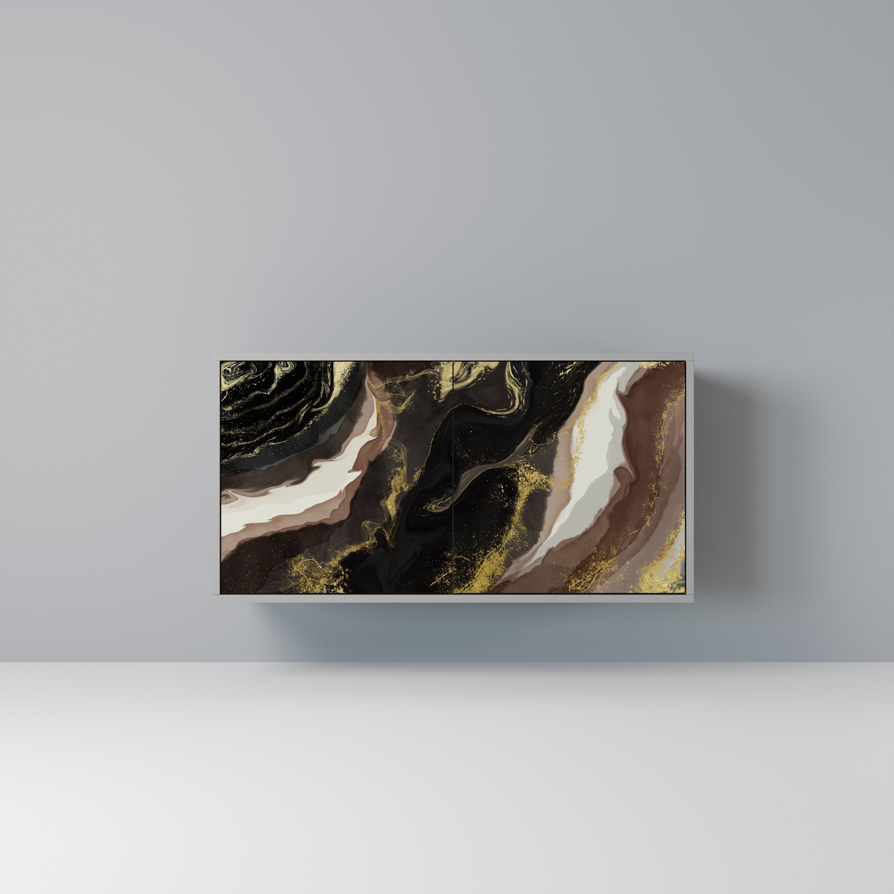 GOLD DUST Aparador de 2 Portas em Acabamento Cinzento