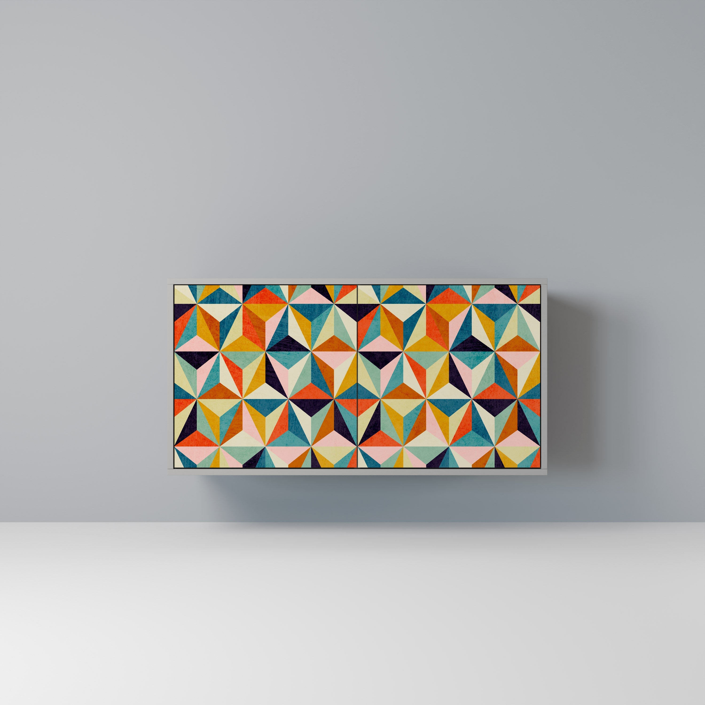 TESSELATE TREASURES Aparador de 2 Portas em Acabamento Cinzento