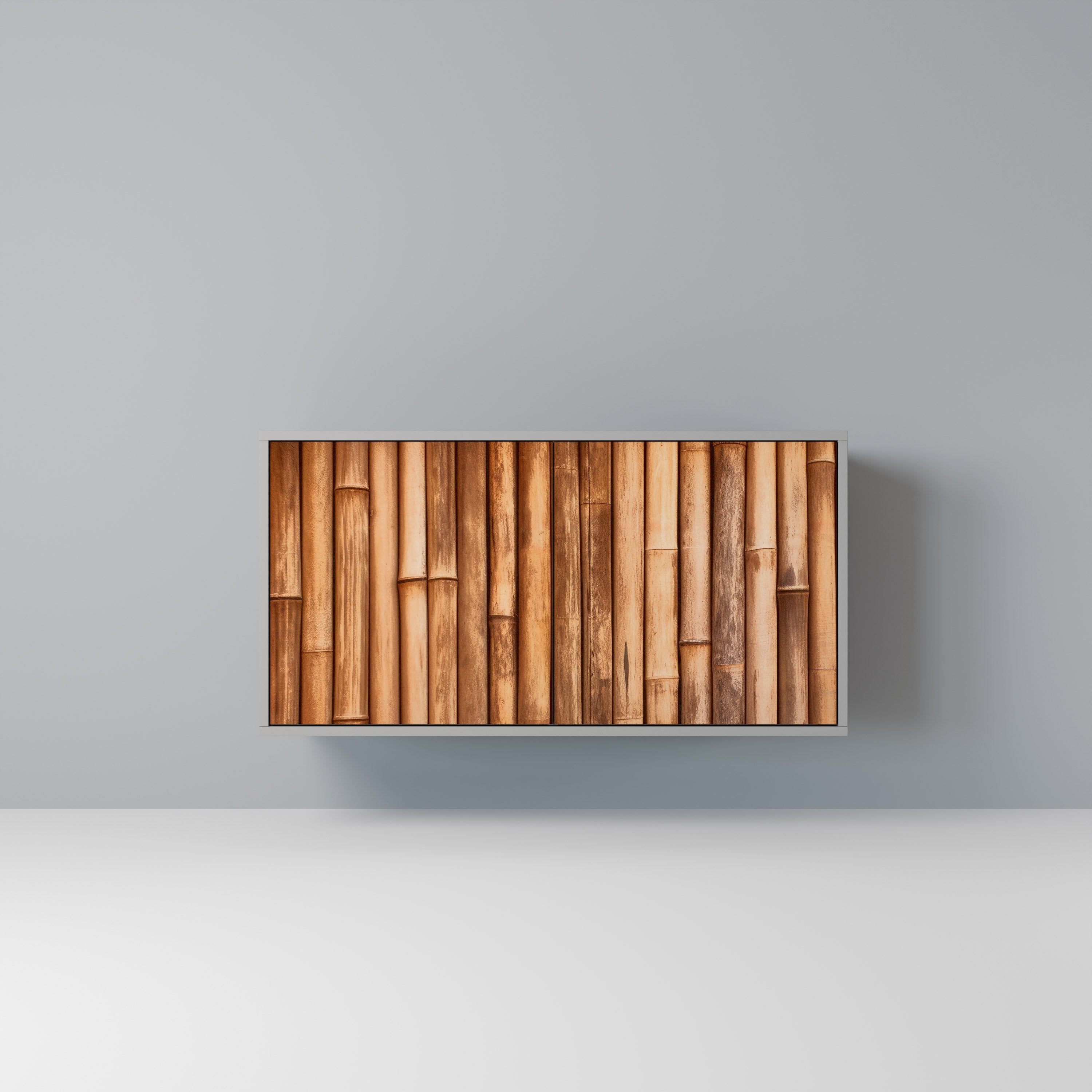 NATURAL WOOD Aparador de 2 Portas em Acabamento Cinzento