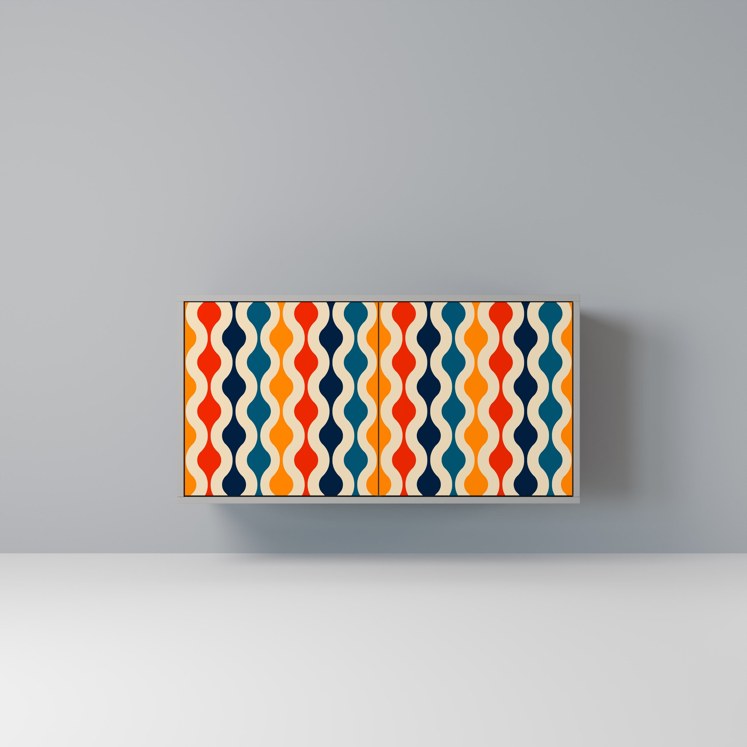 COLORFUL NOSTALGIA Aparador de 2 Portas em Acabamento Cinzento