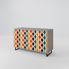COLORFUL NOSTALGIA 2-Door Sideboard in Grey Finish