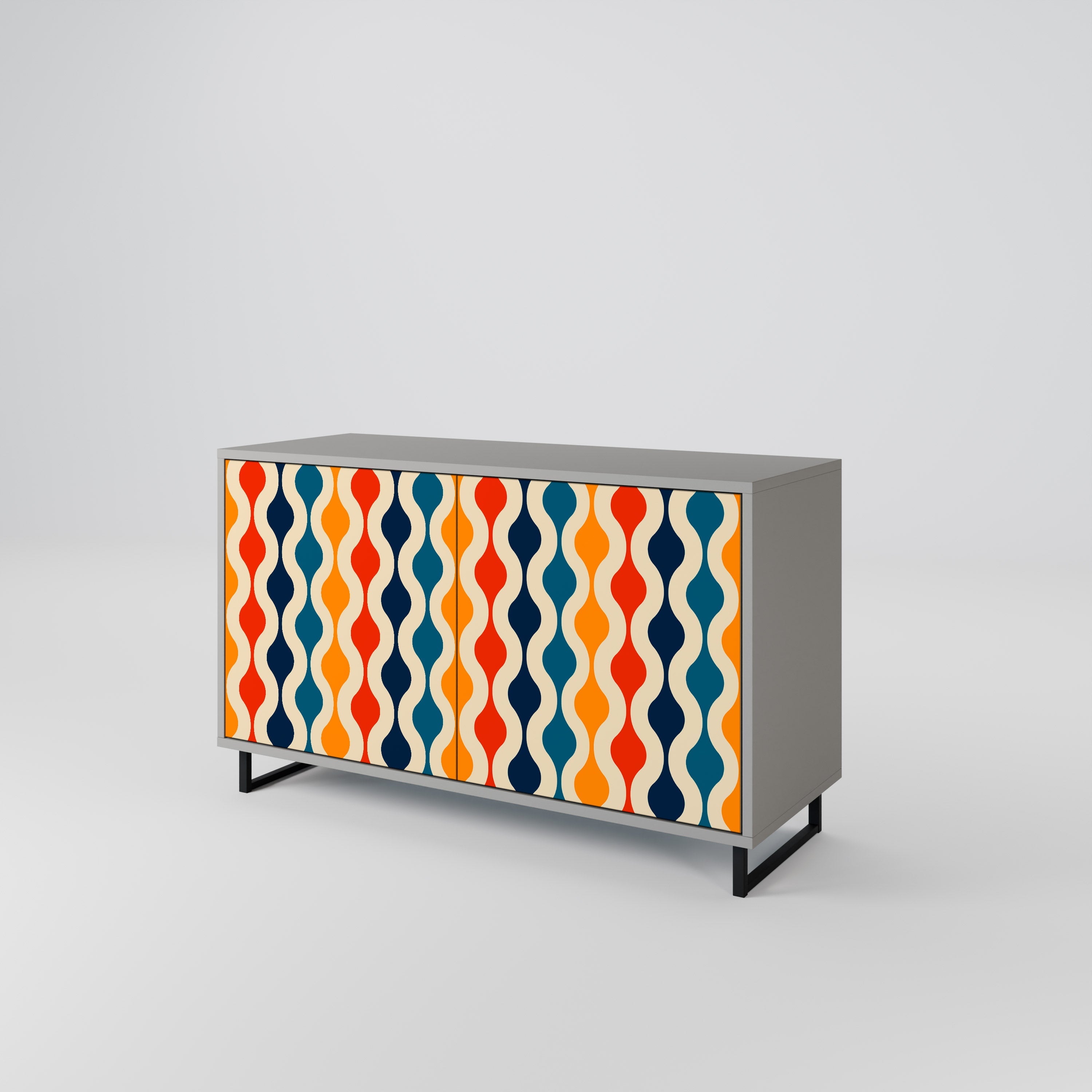 COLORFUL NOSTALGIA 2-Door Sideboard in Grey Finish
