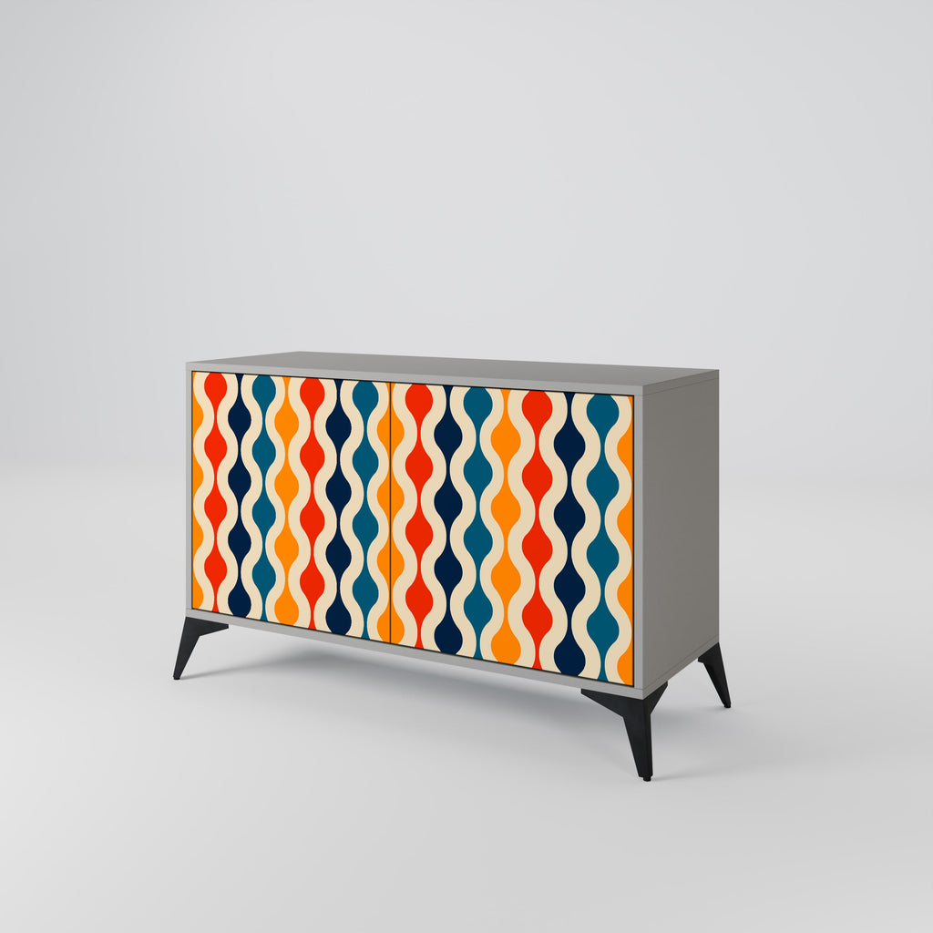 COLORFUL NOSTALGIA 2-Door Sideboard in Grey Finish