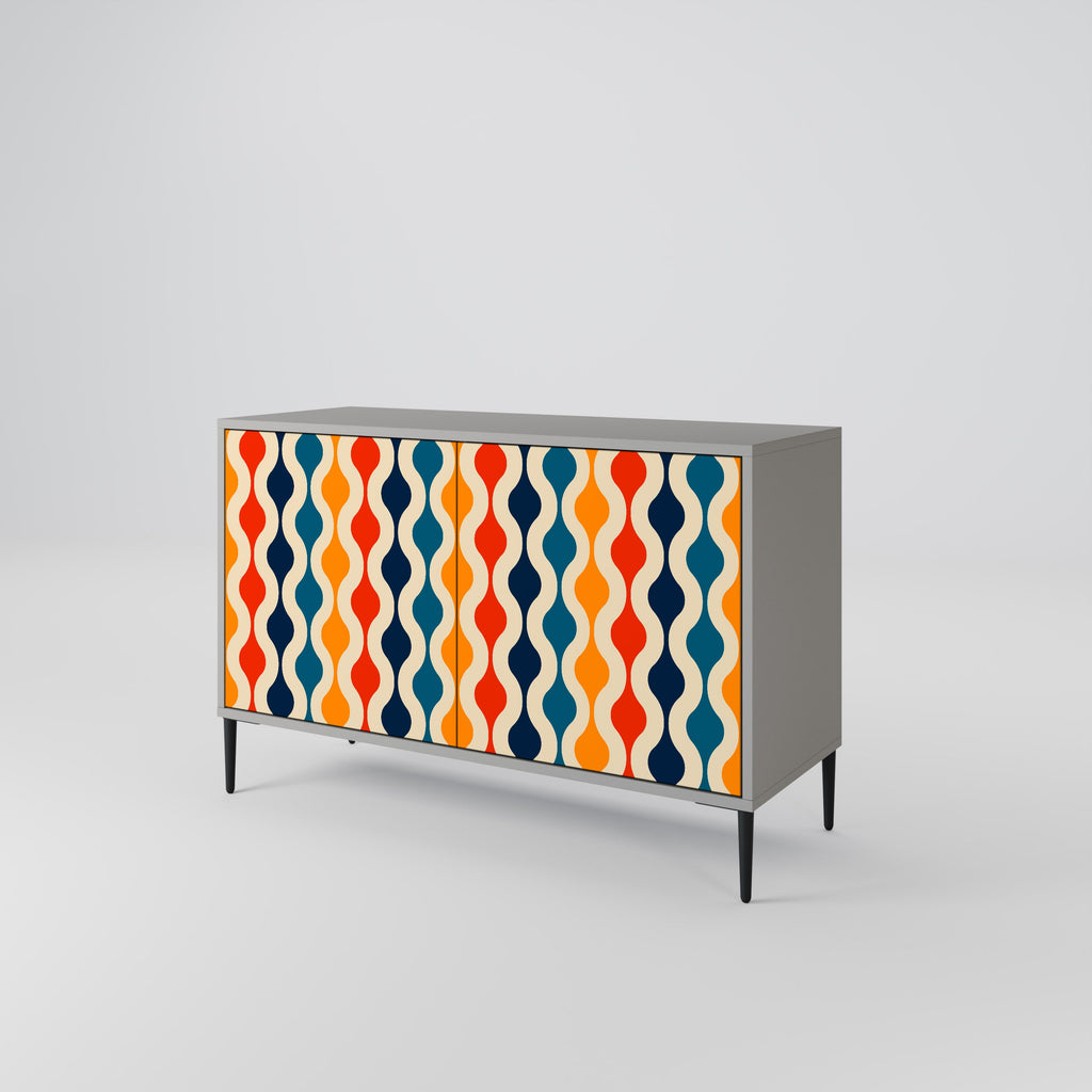 COLORFUL NOSTALGIA 2-Door Sideboard in Grey Finish