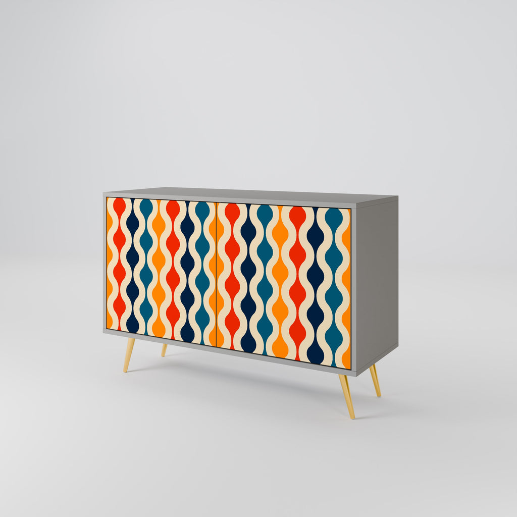 COLORFUL NOSTALGIA 2-Door Sideboard in Grey Finish