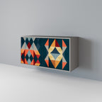 CRACKED ILLUSION Aparador de 2 Portas em Acabamento Cinzento