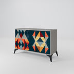 CRACKED ILLUSION Aparador de 2 Portas em Acabamento Cinzento