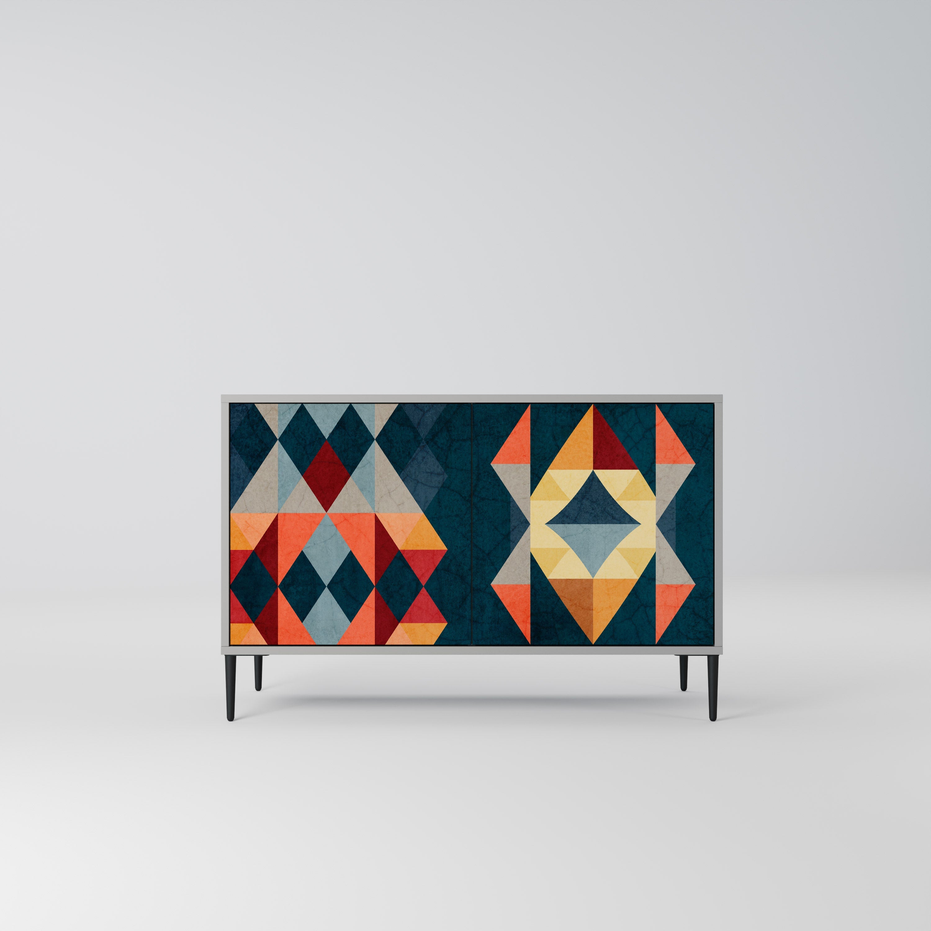 CRACKED ILLUSION Aparador de 2 Portas em Acabamento Cinzento