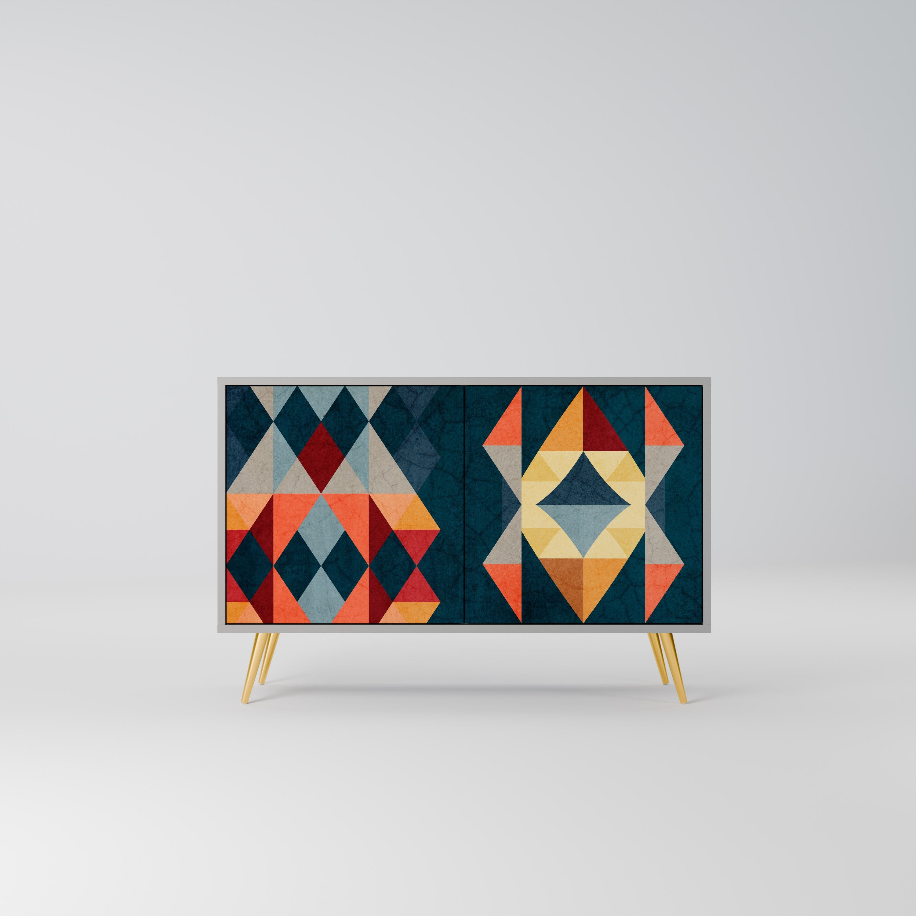 CRACKED ILLUSION Aparador de 2 Portas em Acabamento Cinzento