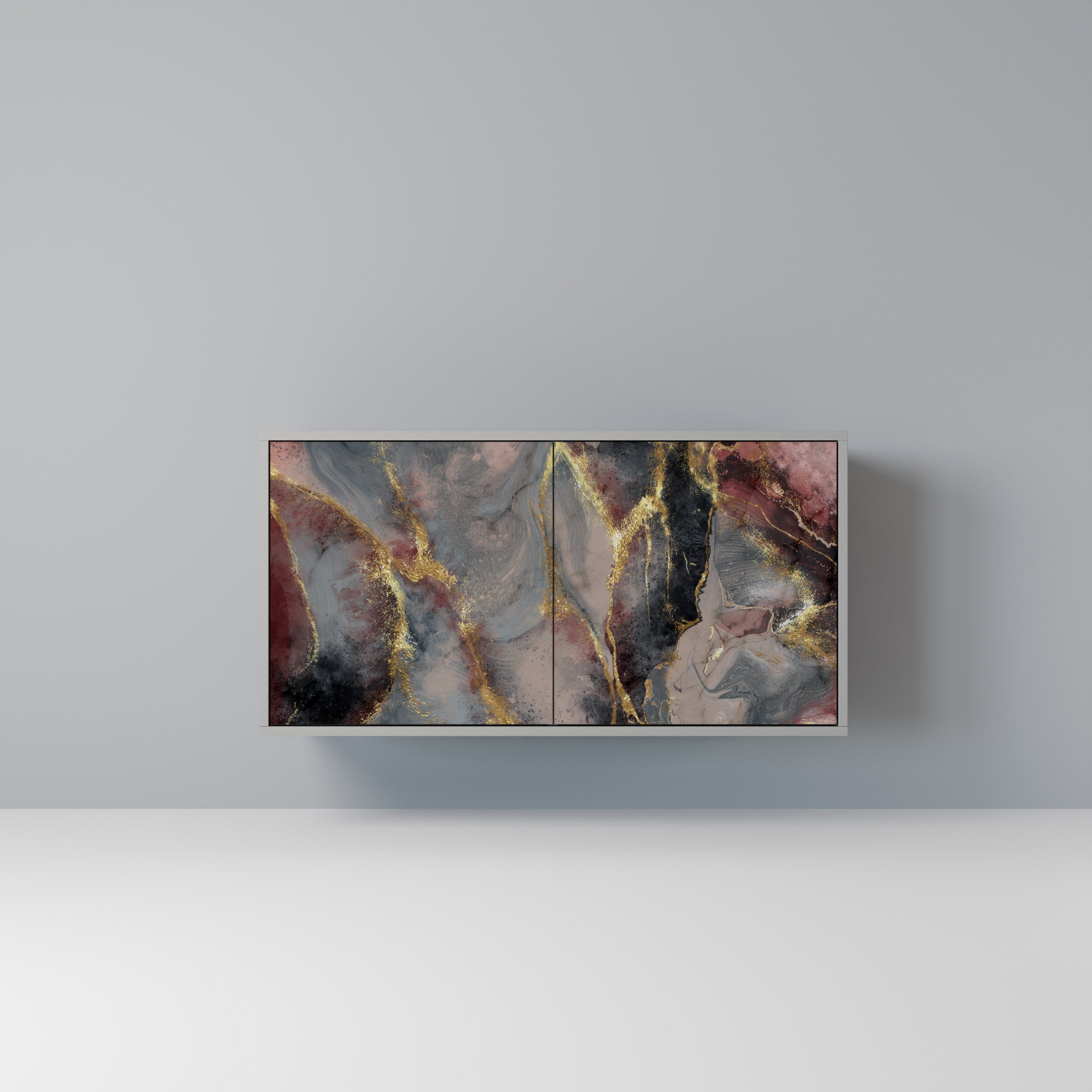 GOLDEN TIDES Aparador de 2 Portas em Acabamento Cinzento