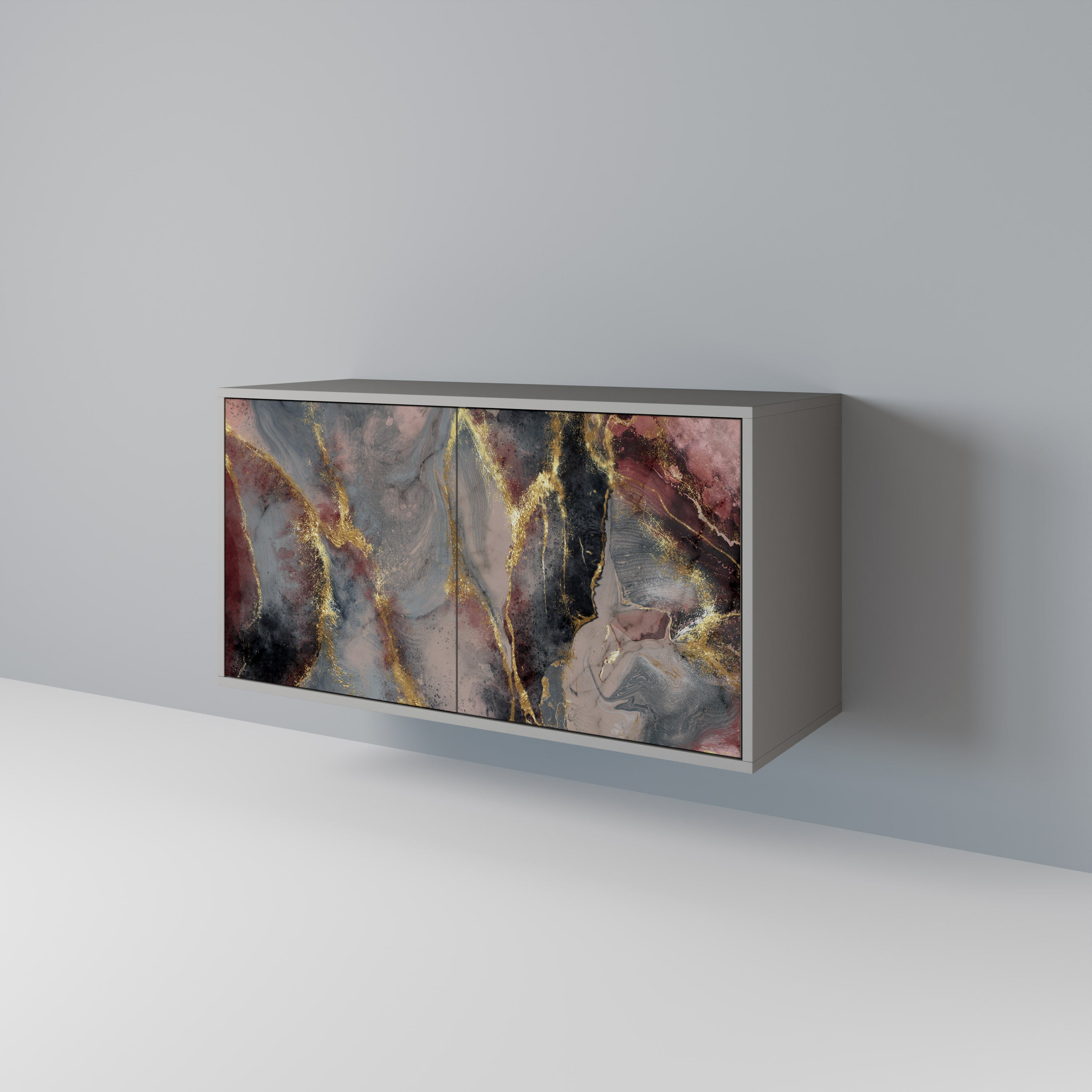 GOLDEN TIDES Aparador de 2 Portas em Acabamento Cinzento