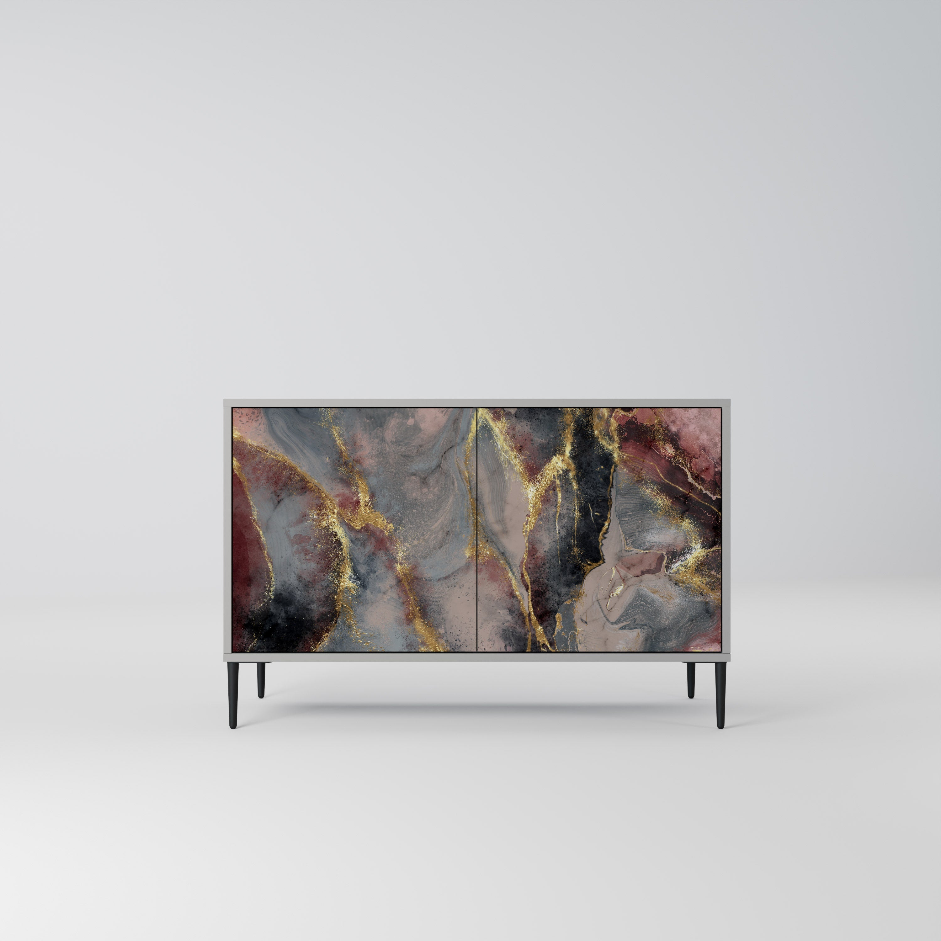 GOLDEN TIDES Aparador de 2 Portas em Acabamento Cinzento