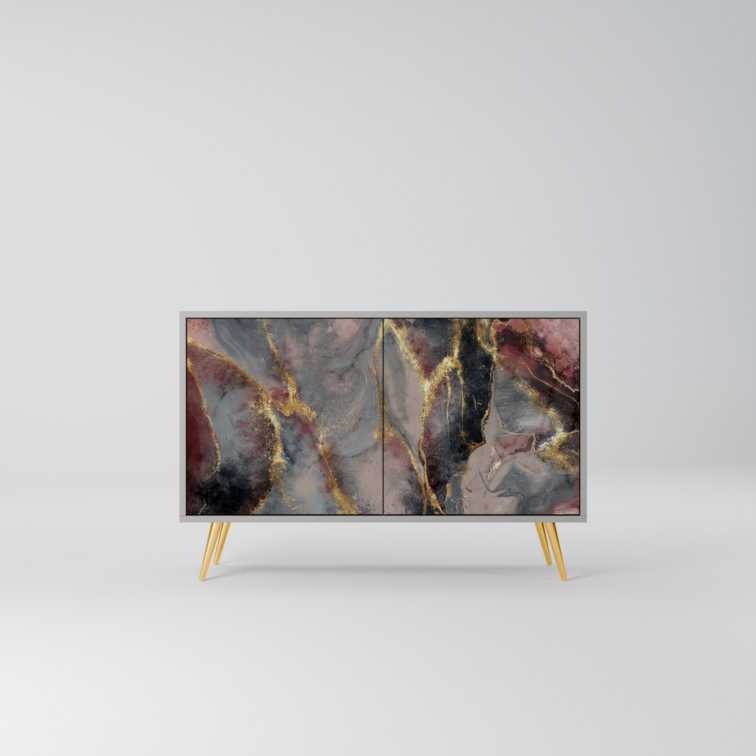 GOLDEN TIDES Aparador de 2 Portas em Acabamento Cinzento