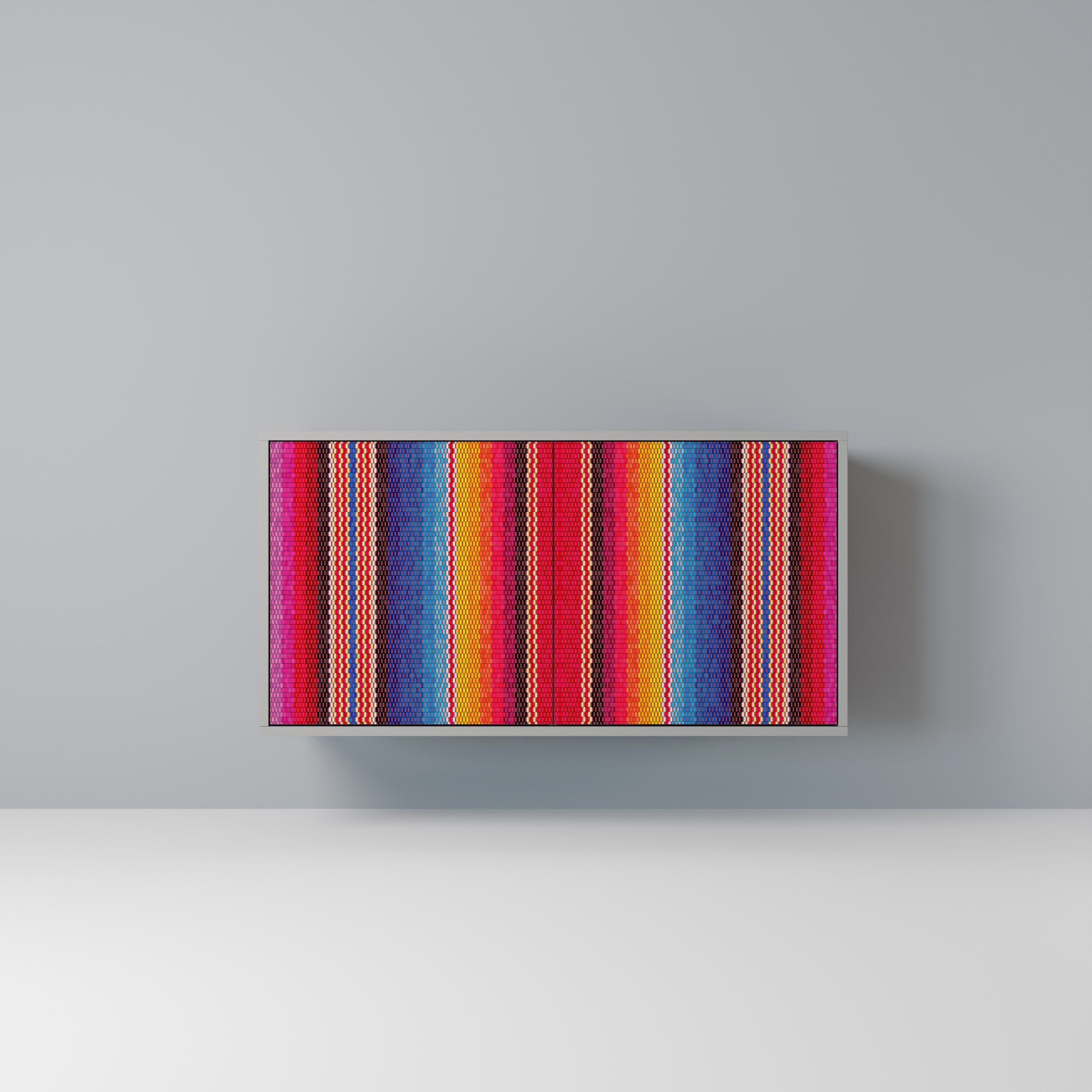 ETHNIC MEXICAN Aparador de 2 Portas em Acabamento Cinzento