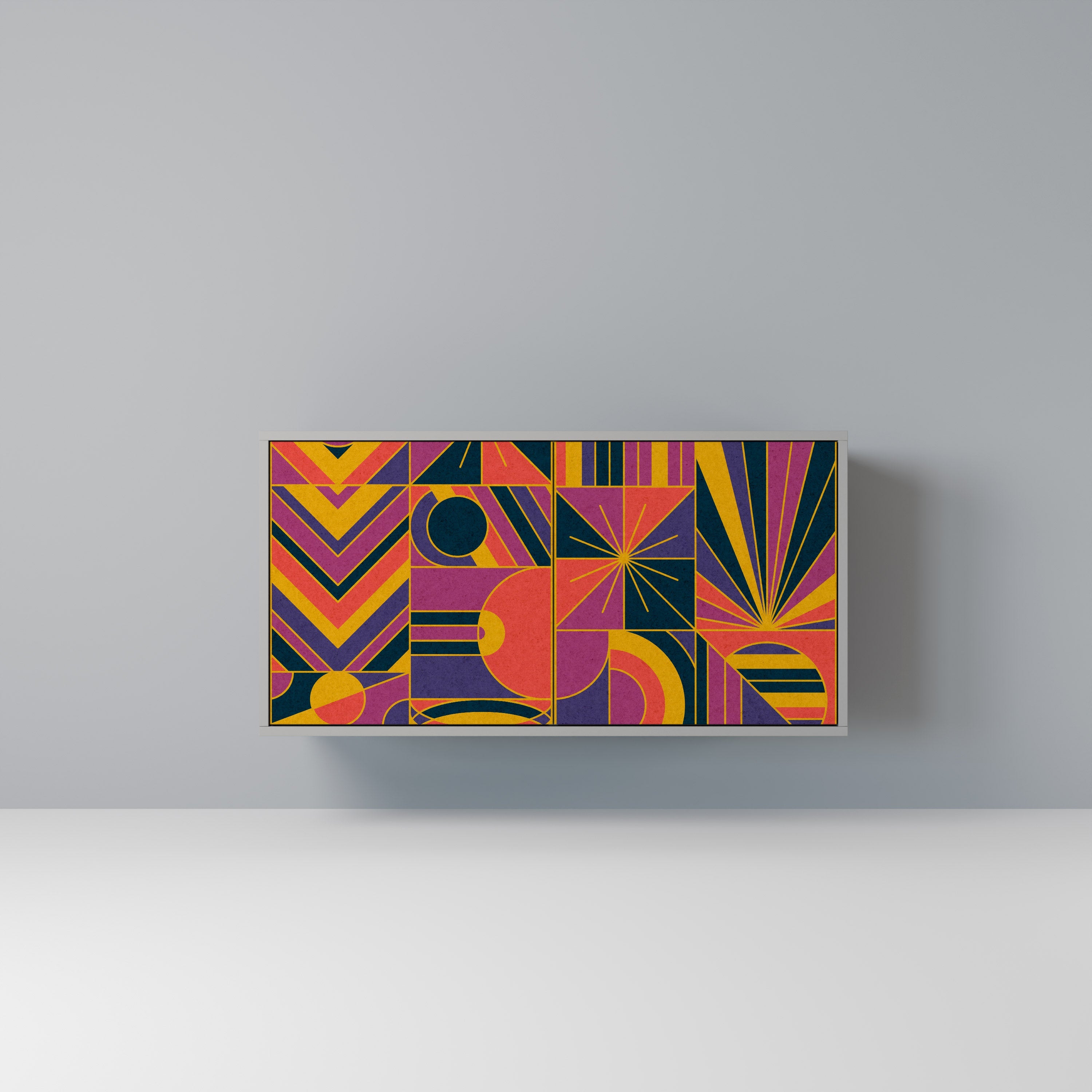 ELECTRIC PATTERNS Aparador de 2 Portas em Acabamento Cinzento