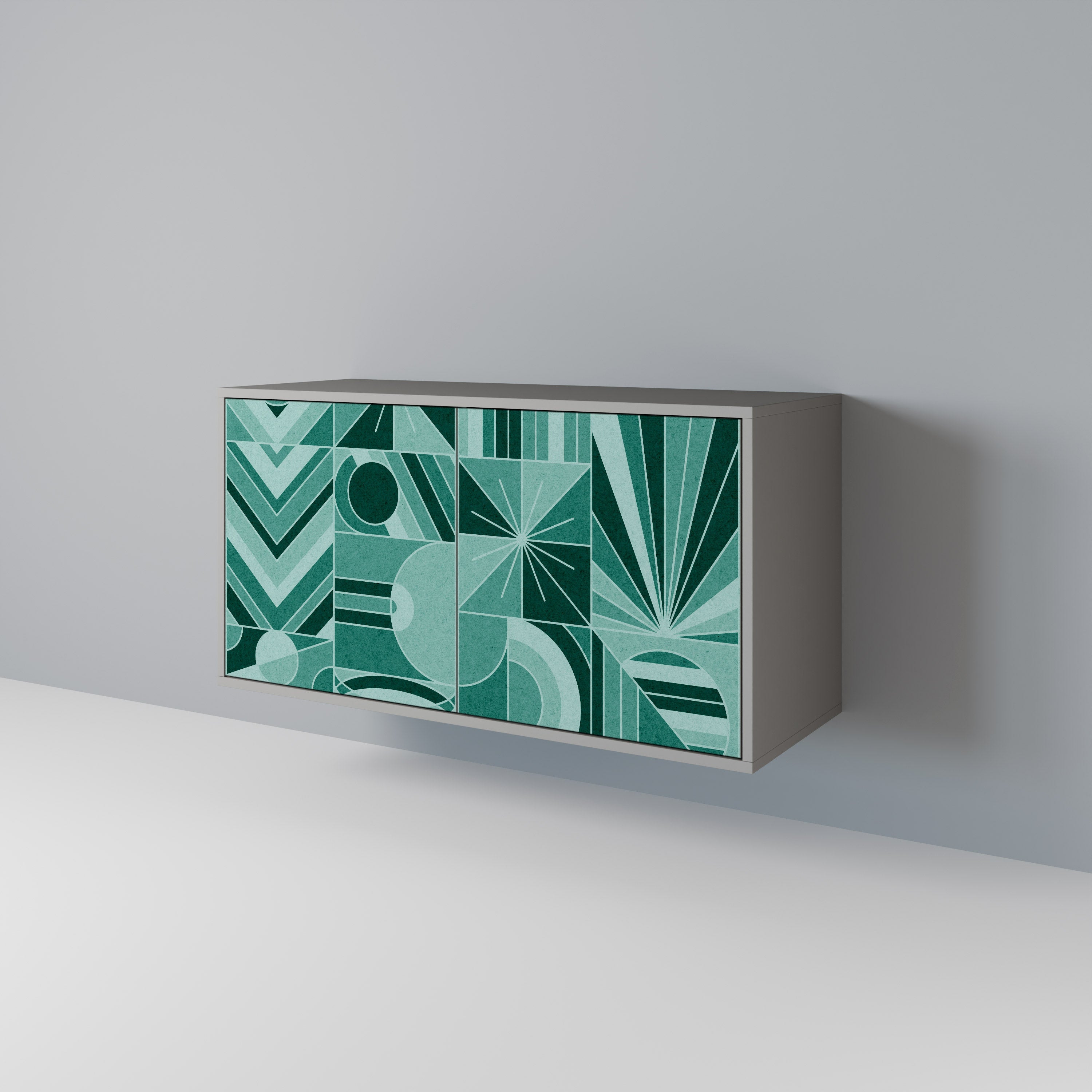 HARMONIC GRID Aparador de 2 Portas em Acabamento Cinzento