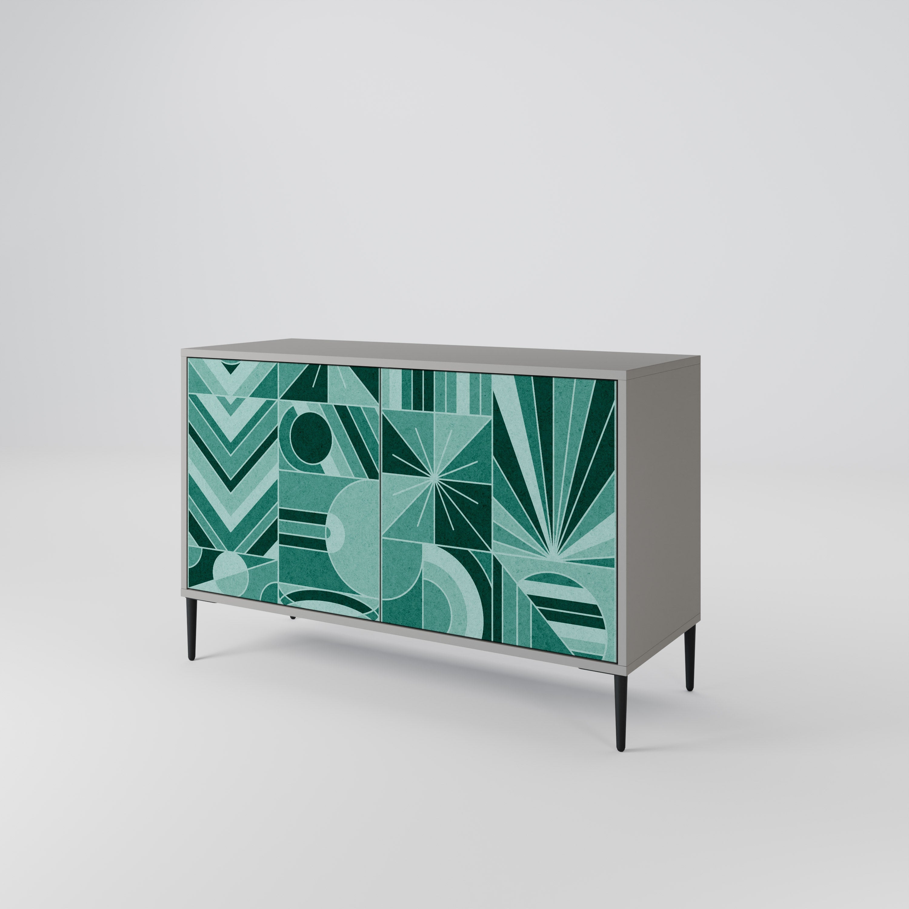 HARMONIC GRID 2-Door Sideboard in Grey Finish