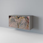 GILDED SWIRLS Aparador de 2 Portas em Acabamento Cinzento