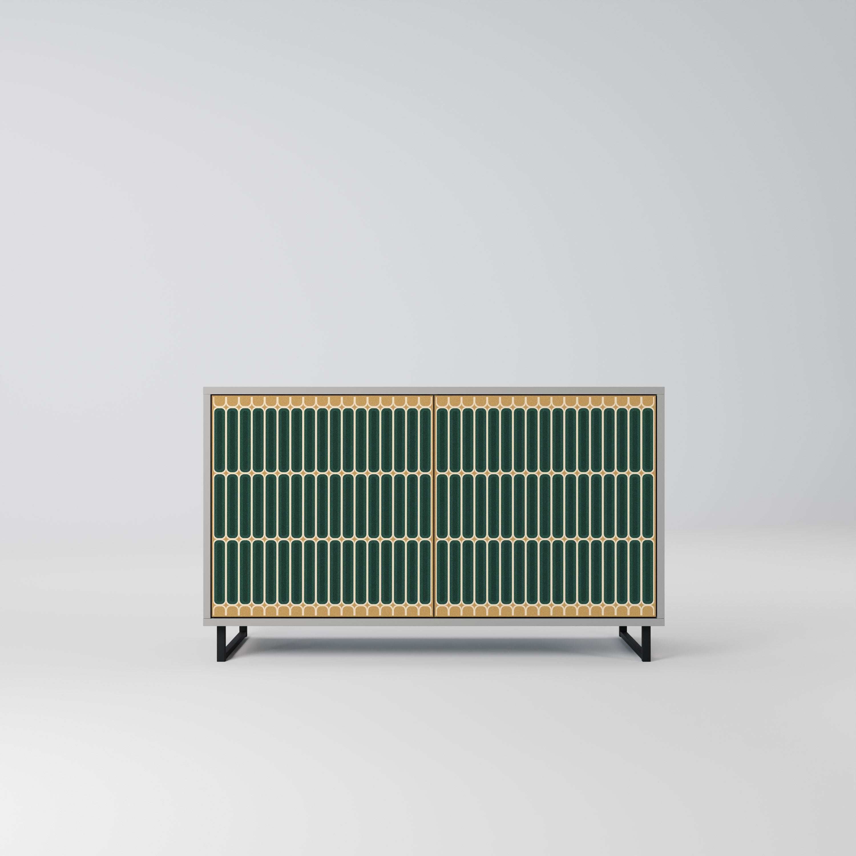 ILUSION GATE 2-Door Sideboard in Grey Finish