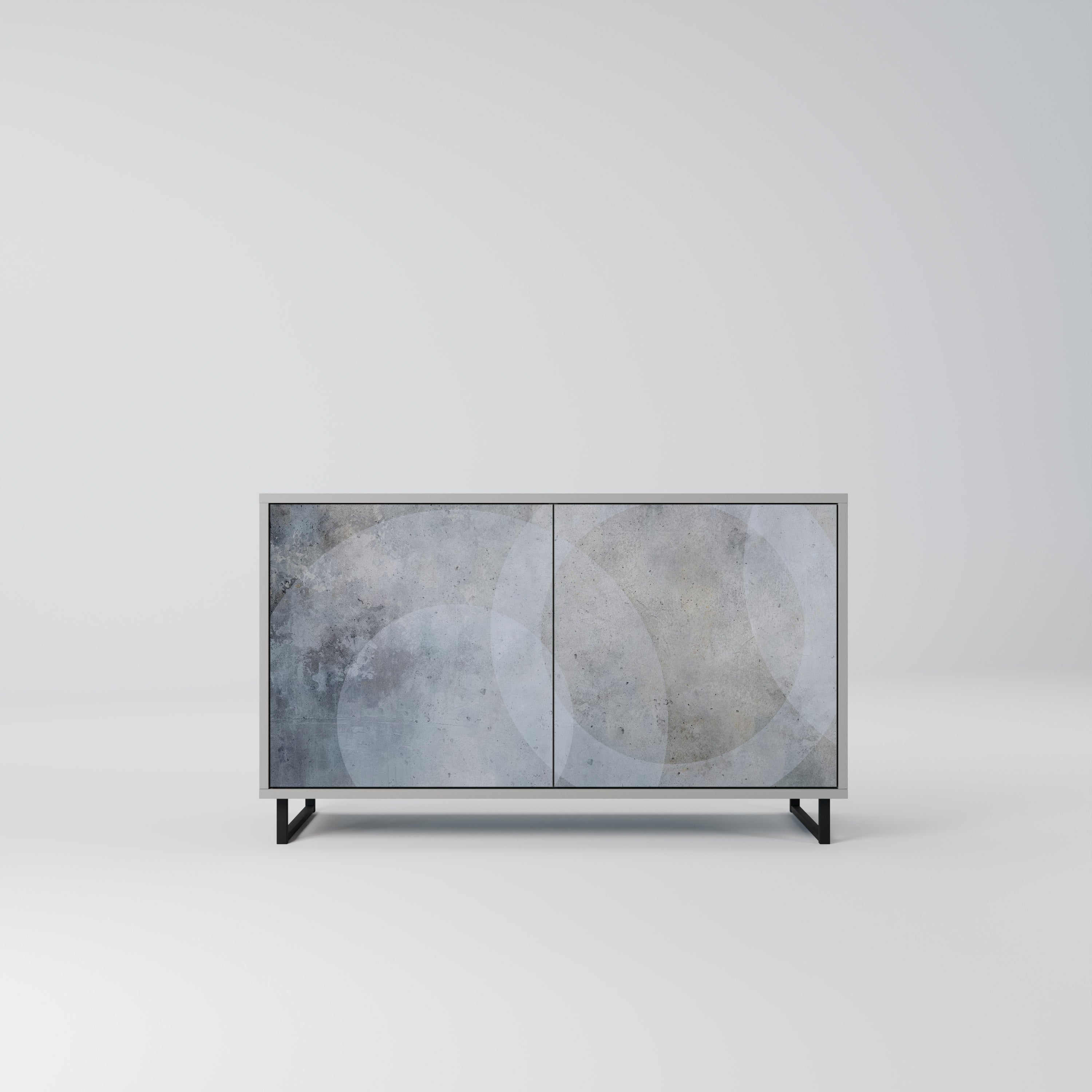 MUTED ARC 2-Door Sideboard in Grey Finish