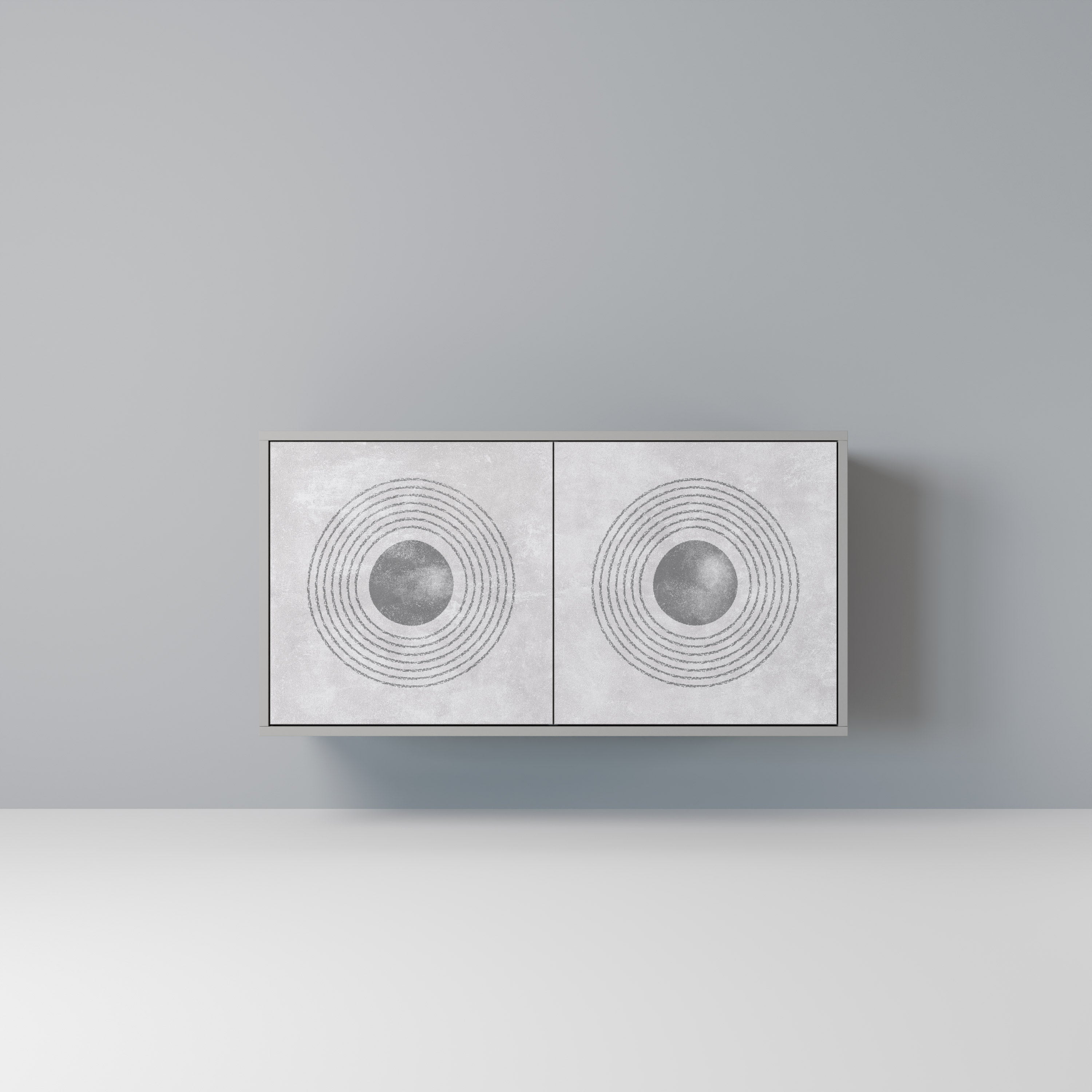 SOLID CIRCLES 2-Door Sideboard in Grey Finish