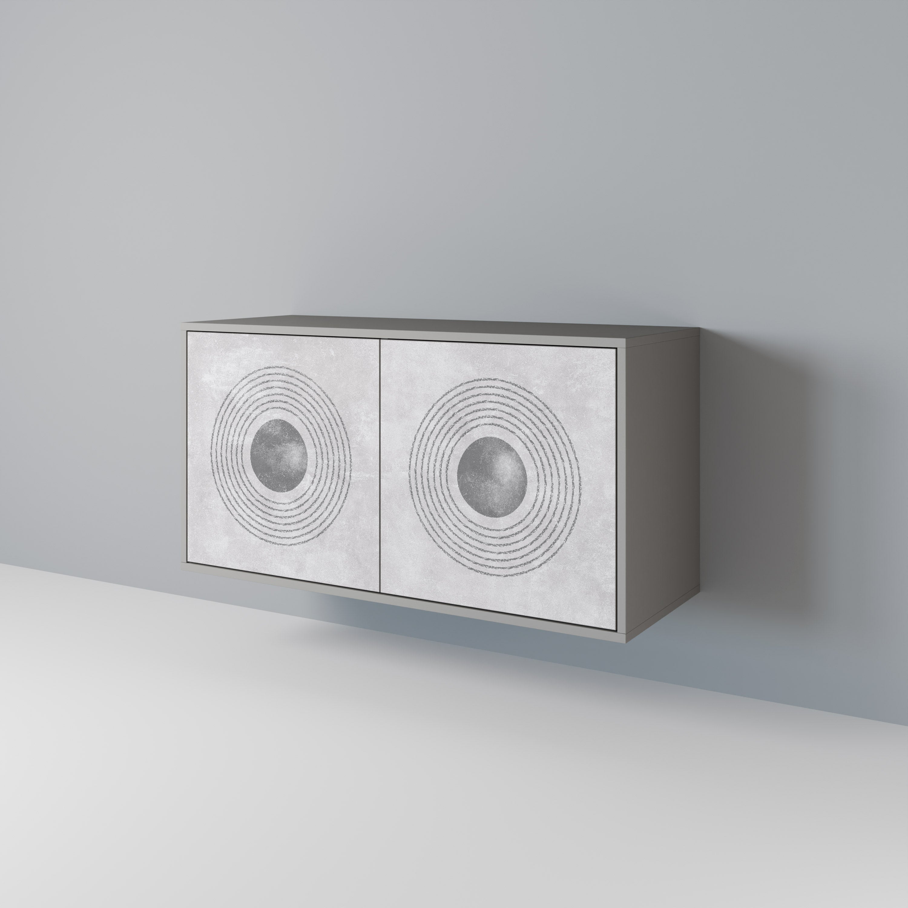 SOLID CIRCLES 2-Door Sideboard in Grey Finish