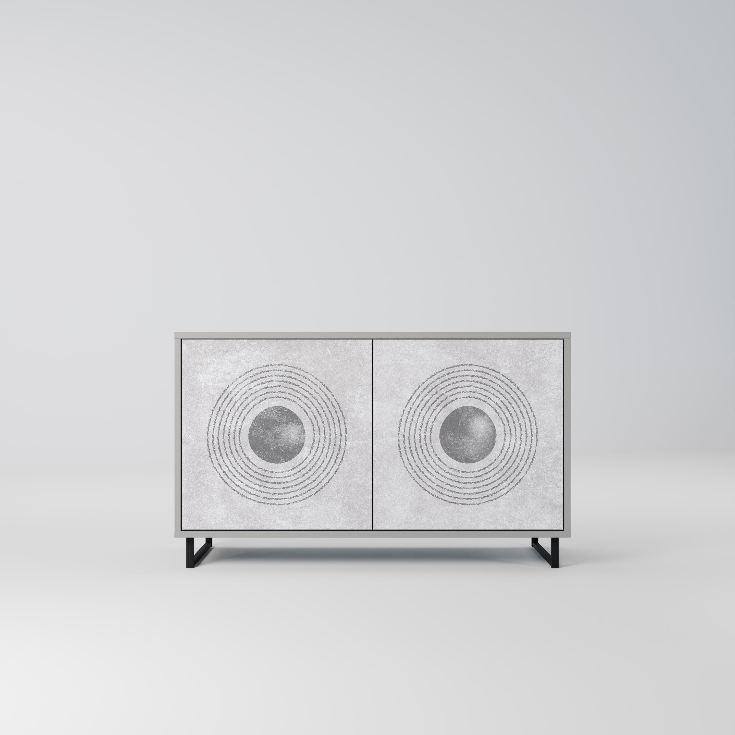 SOLID CIRCLES 2-Door Sideboard in Grey Finish