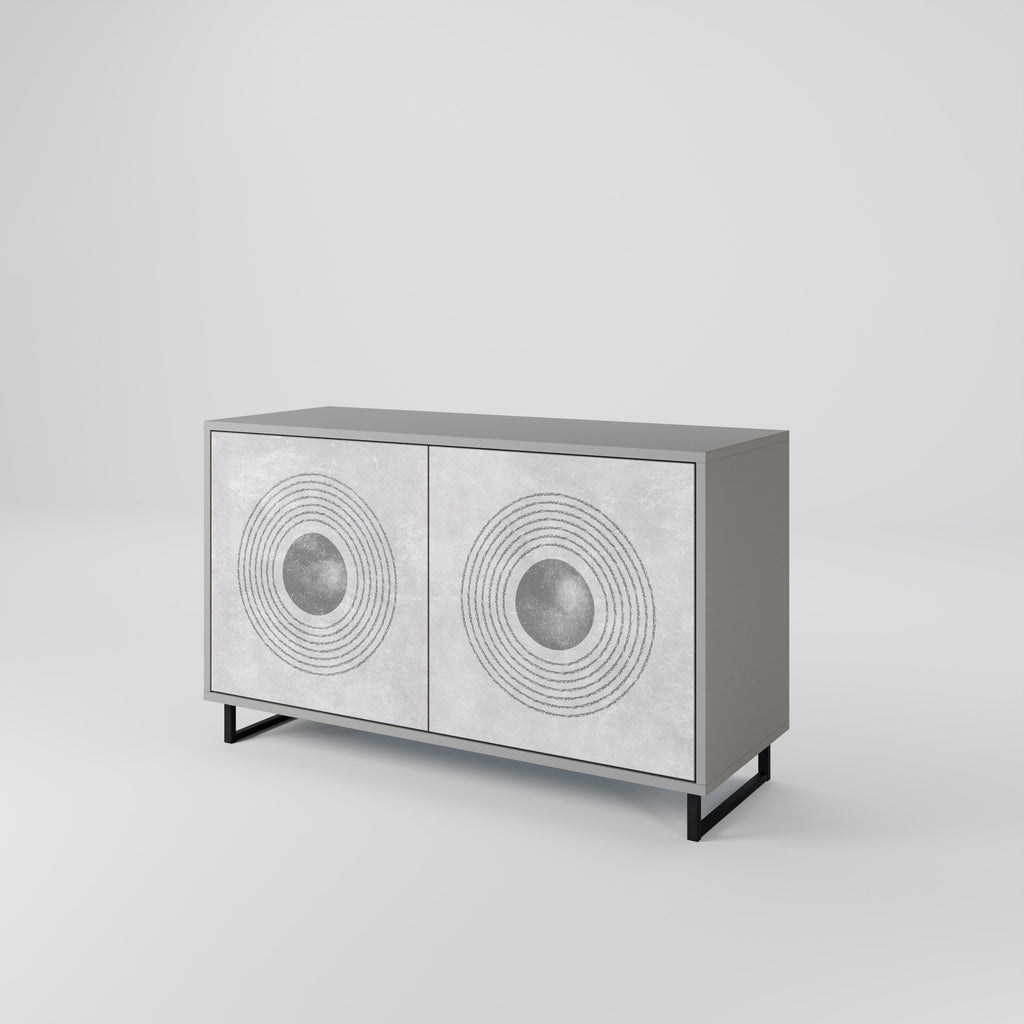 SOLID CIRCLES 2-Door Sideboard in Grey Finish