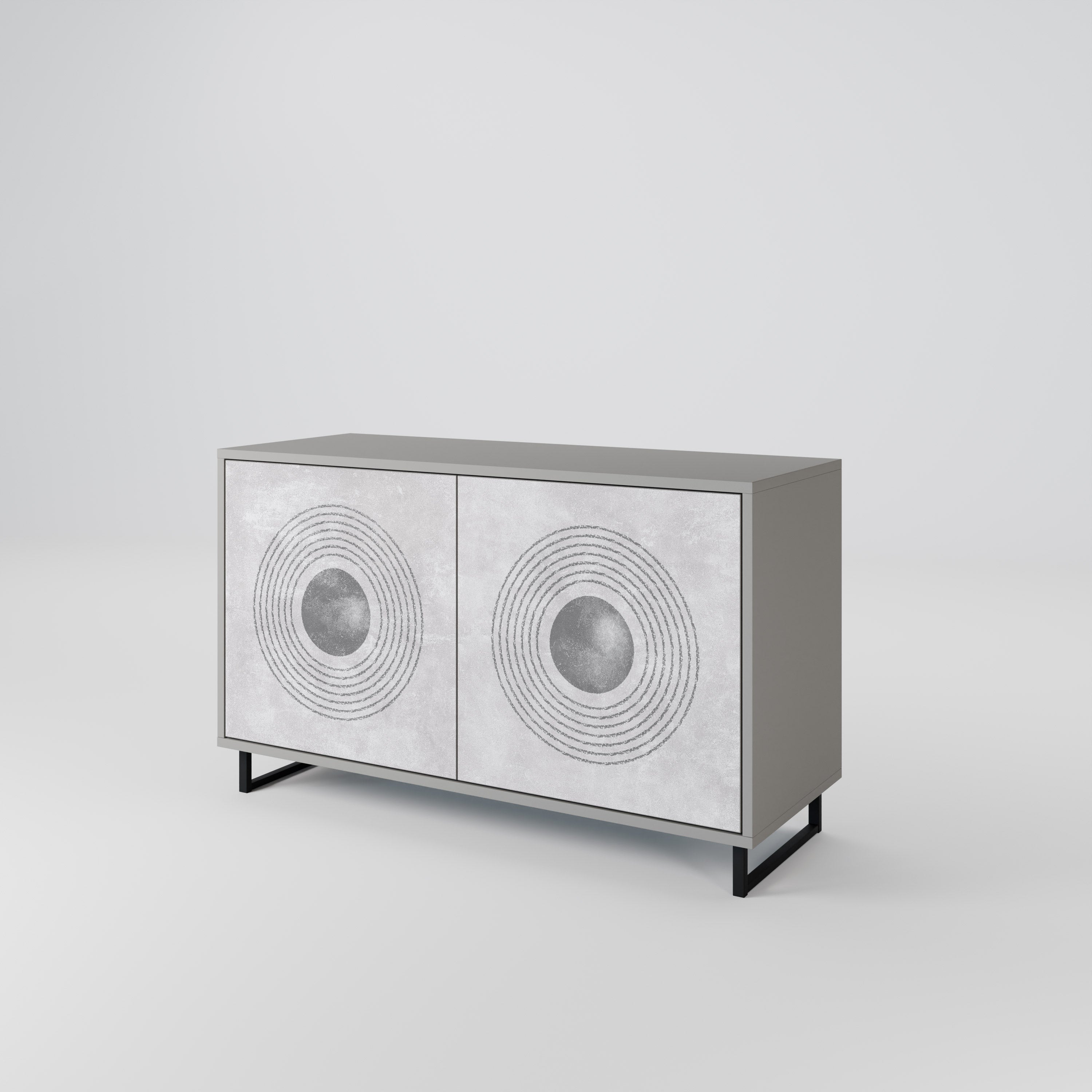 SOLID CIRCLES 2-Door Sideboard in Grey Finish