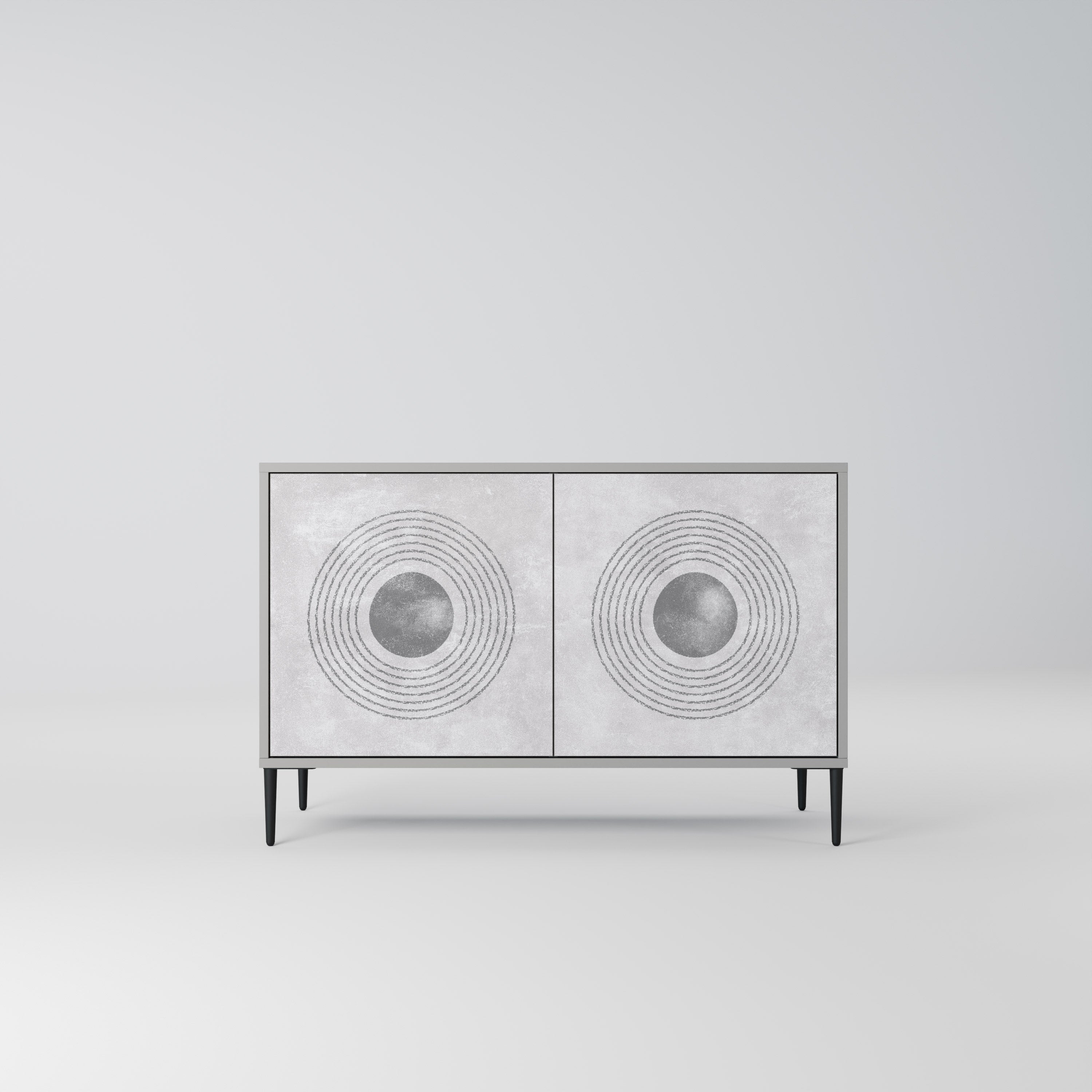 SOLID CIRCLES 2-Door Sideboard in Grey Finish