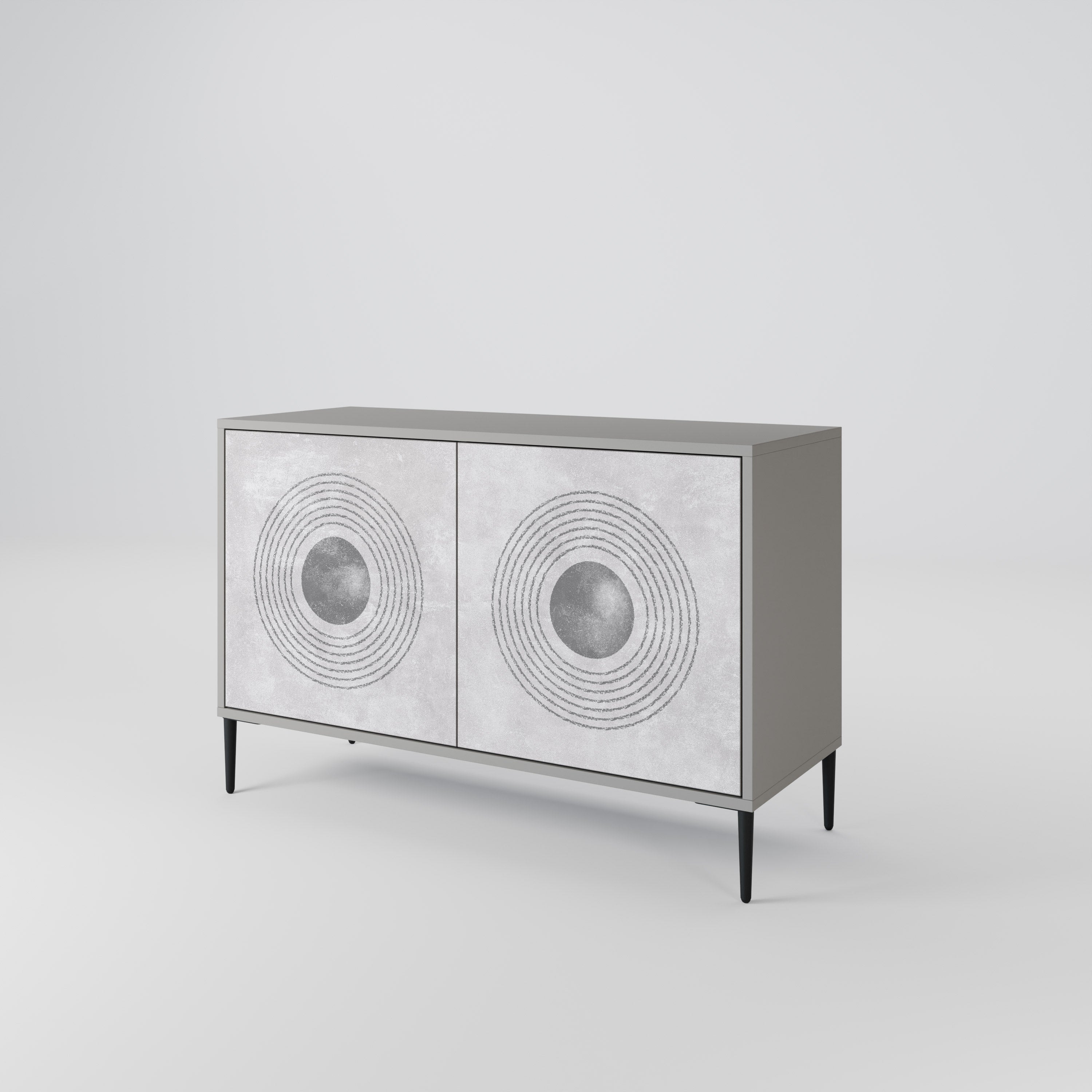 SOLID CIRCLES 2-Door Sideboard in Grey Finish
