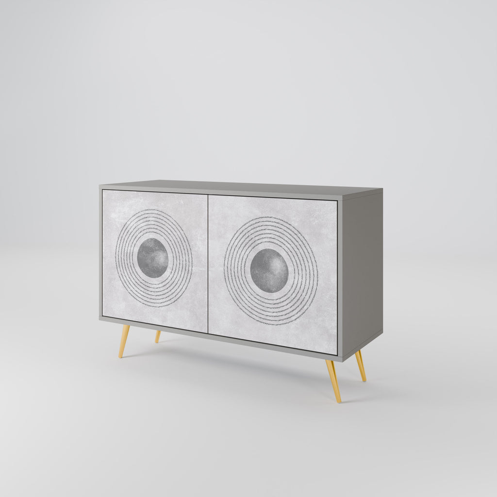 SOLID CIRCLES 2-Door Sideboard in Grey Finish