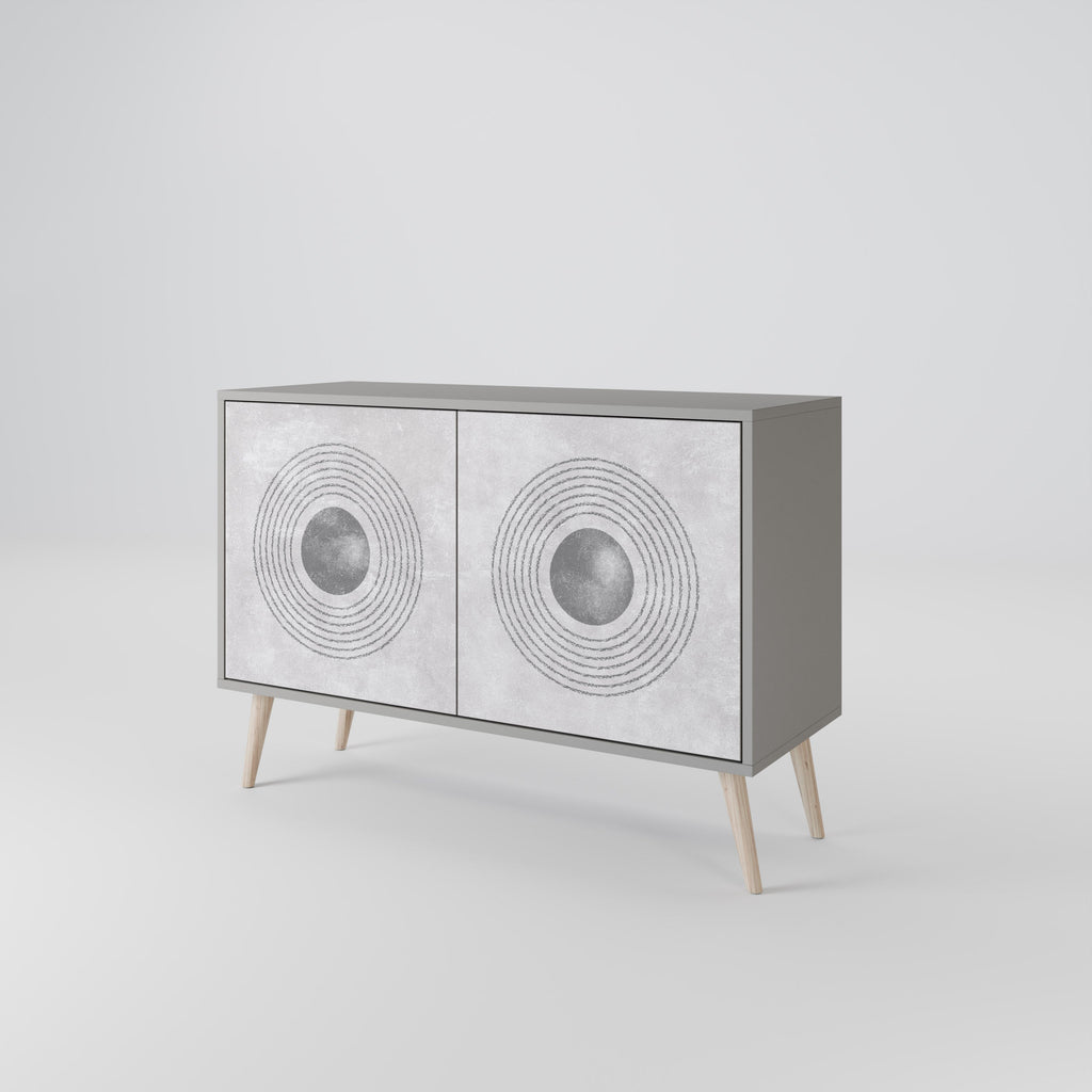 SOLID CIRCLES 2-Door Sideboard in Grey Finish