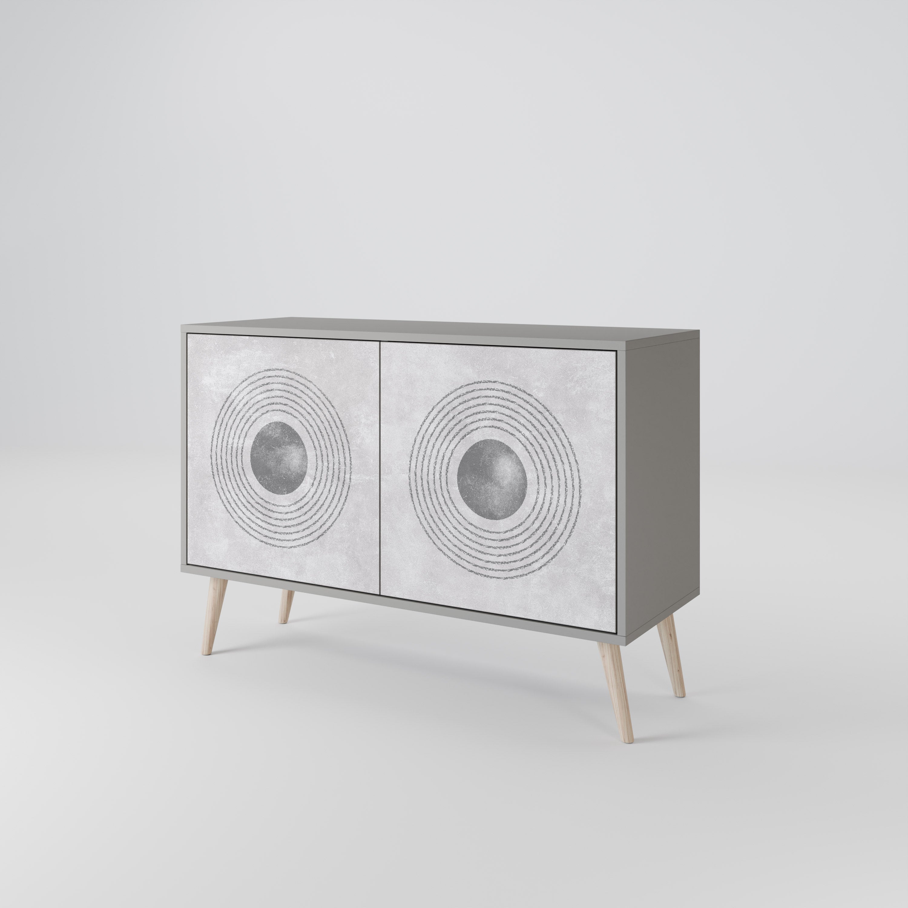 SOLID CIRCLES 2-Door Sideboard in Grey Finish