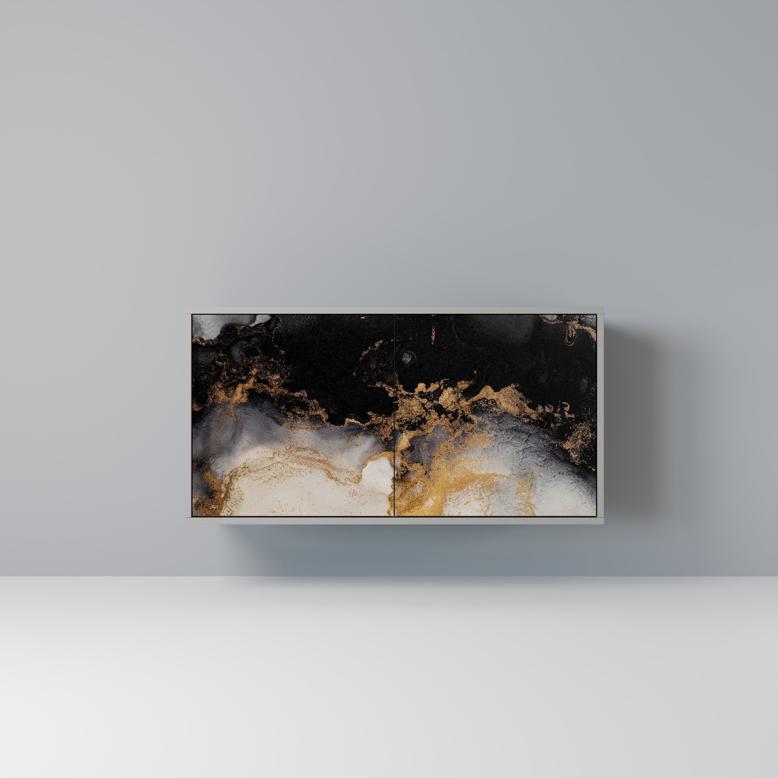 MARBLE OF TOMMORROW 2-Door Sideboard in Grey Finish