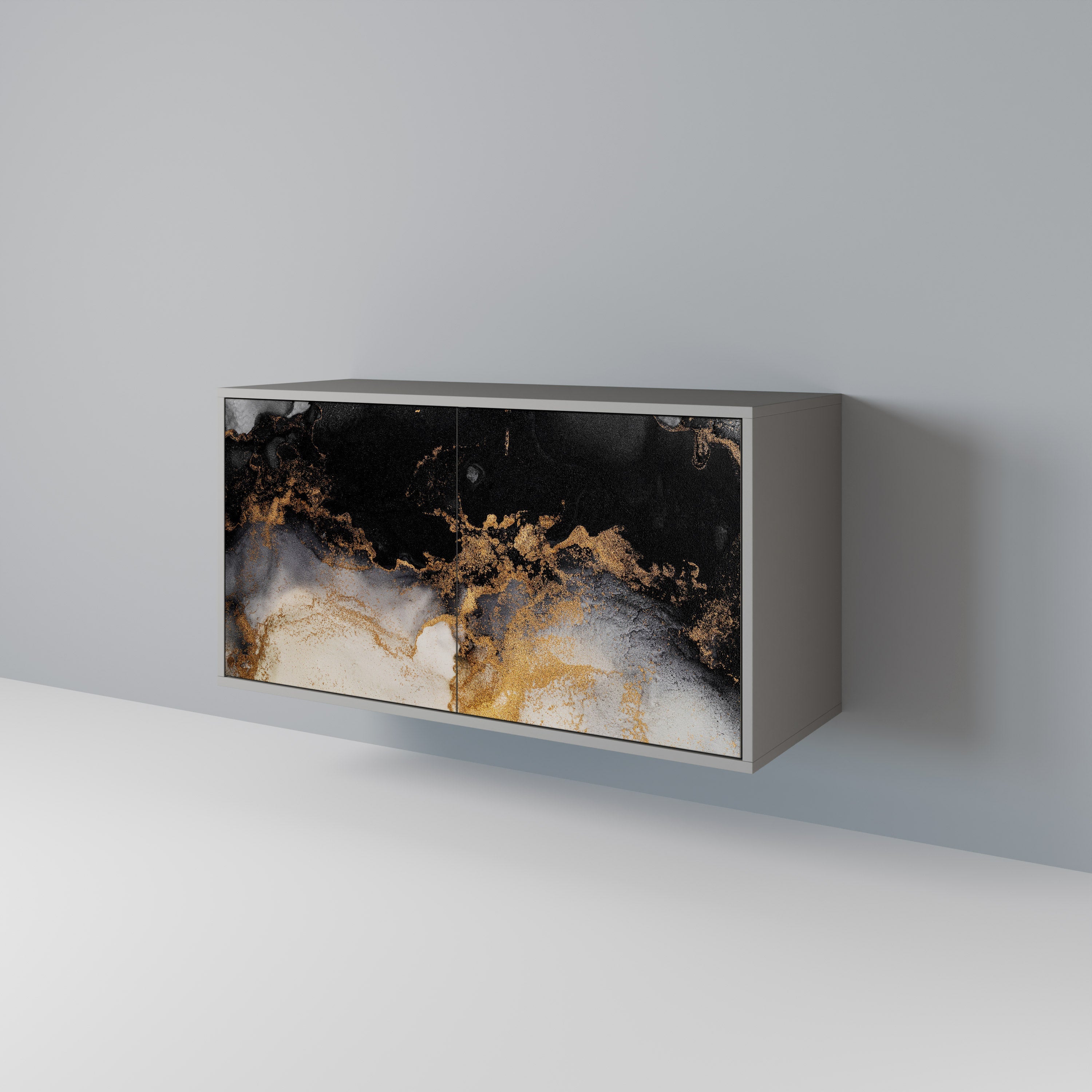 MARBLE OF TOMMORROW 2-Door Sideboard in Grey Finish