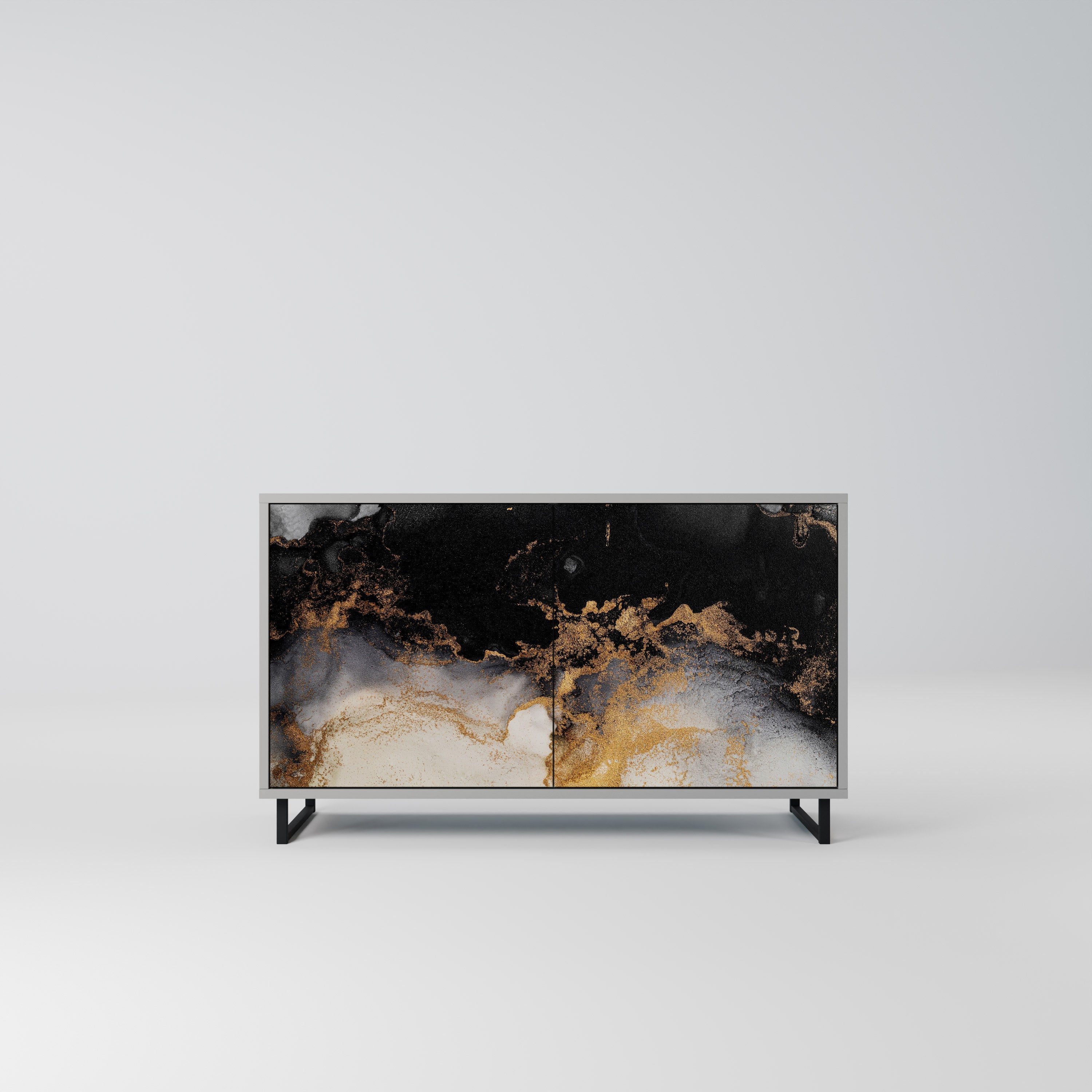 MARBLE OF TOMMORROW 2-Door Sideboard in Grey Finish