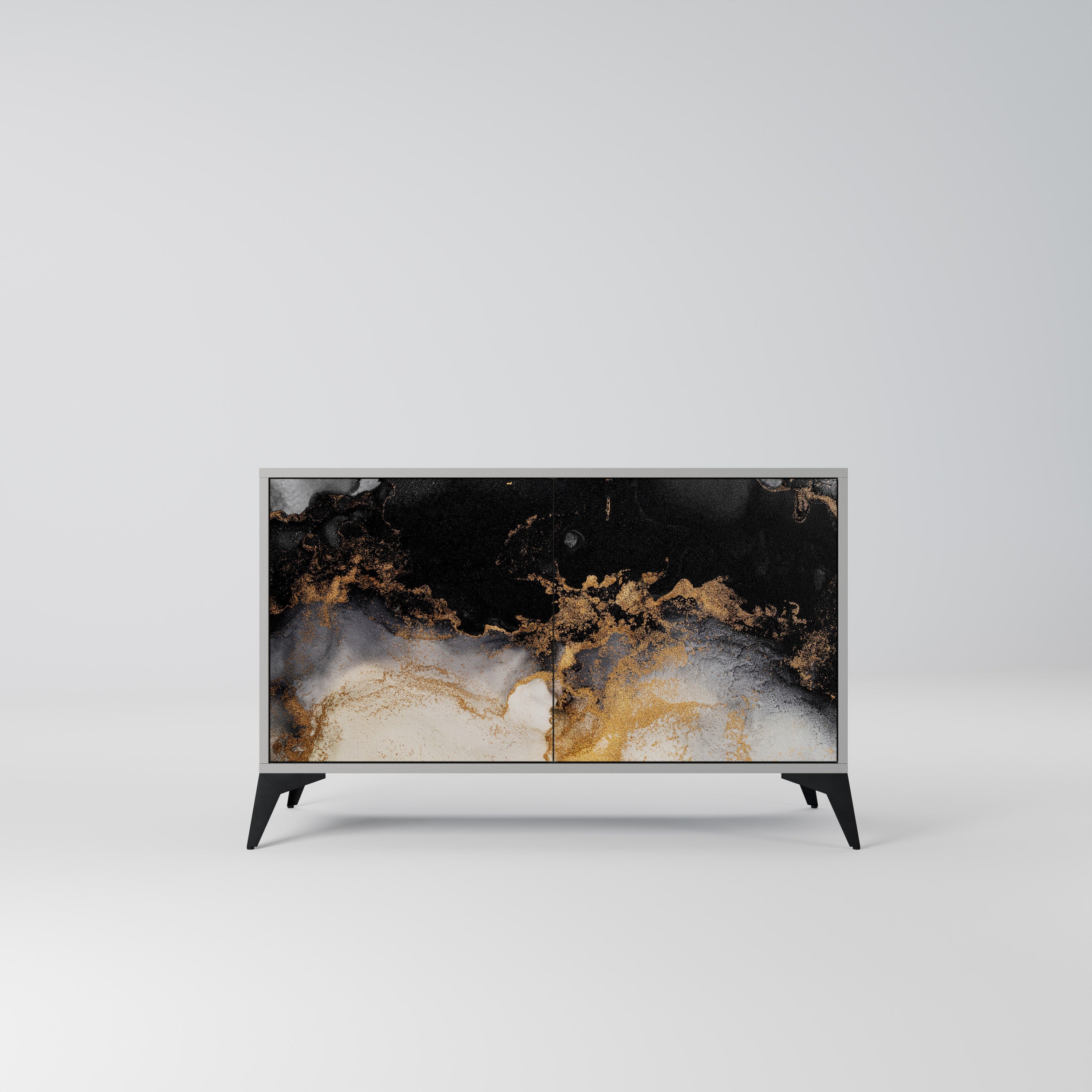 MARBLE OF TOMMORROW 2-Door Sideboard in Grey Finish