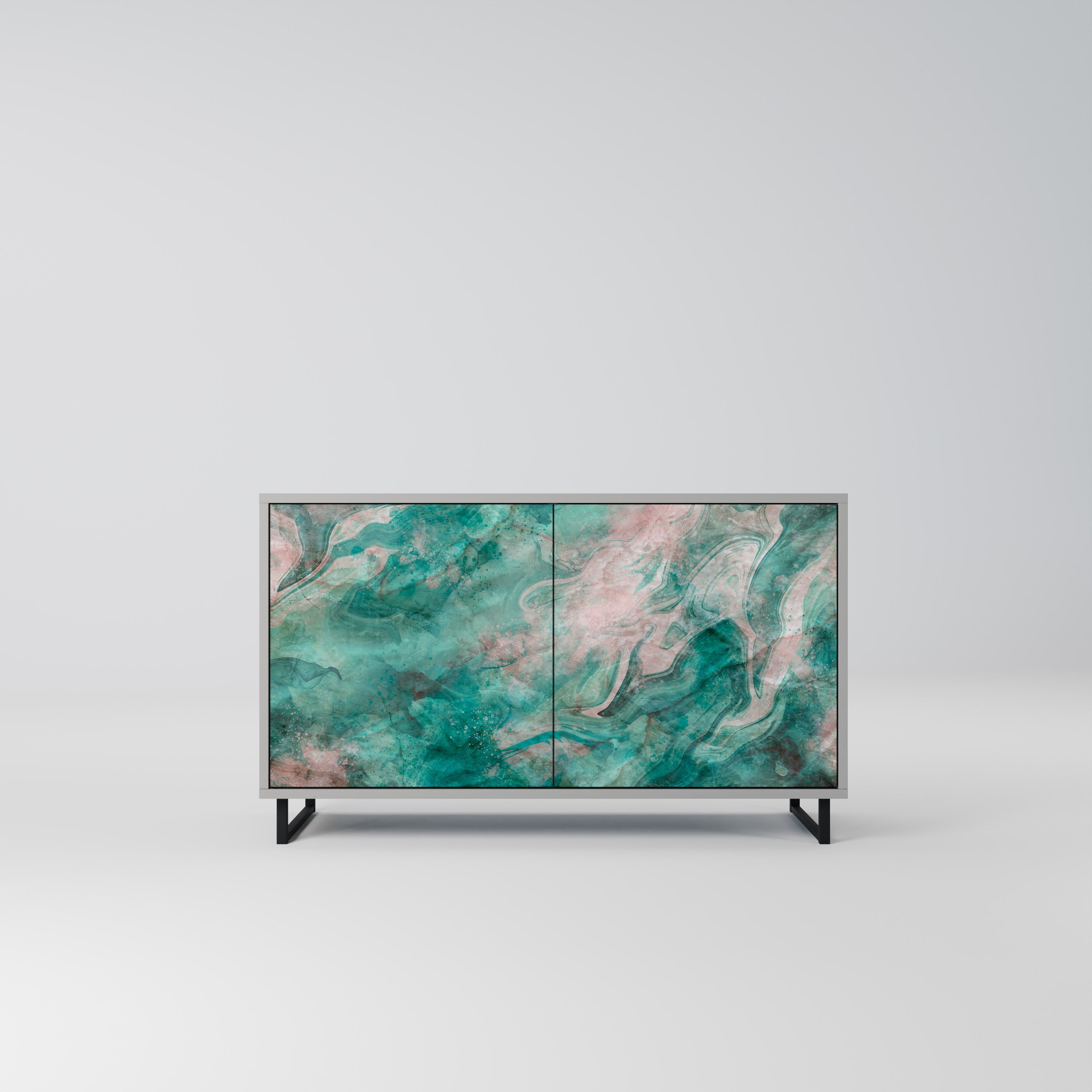 ABSTRACT ALCHEMY Aparador de 2 Portas em Acabamento Cinzento