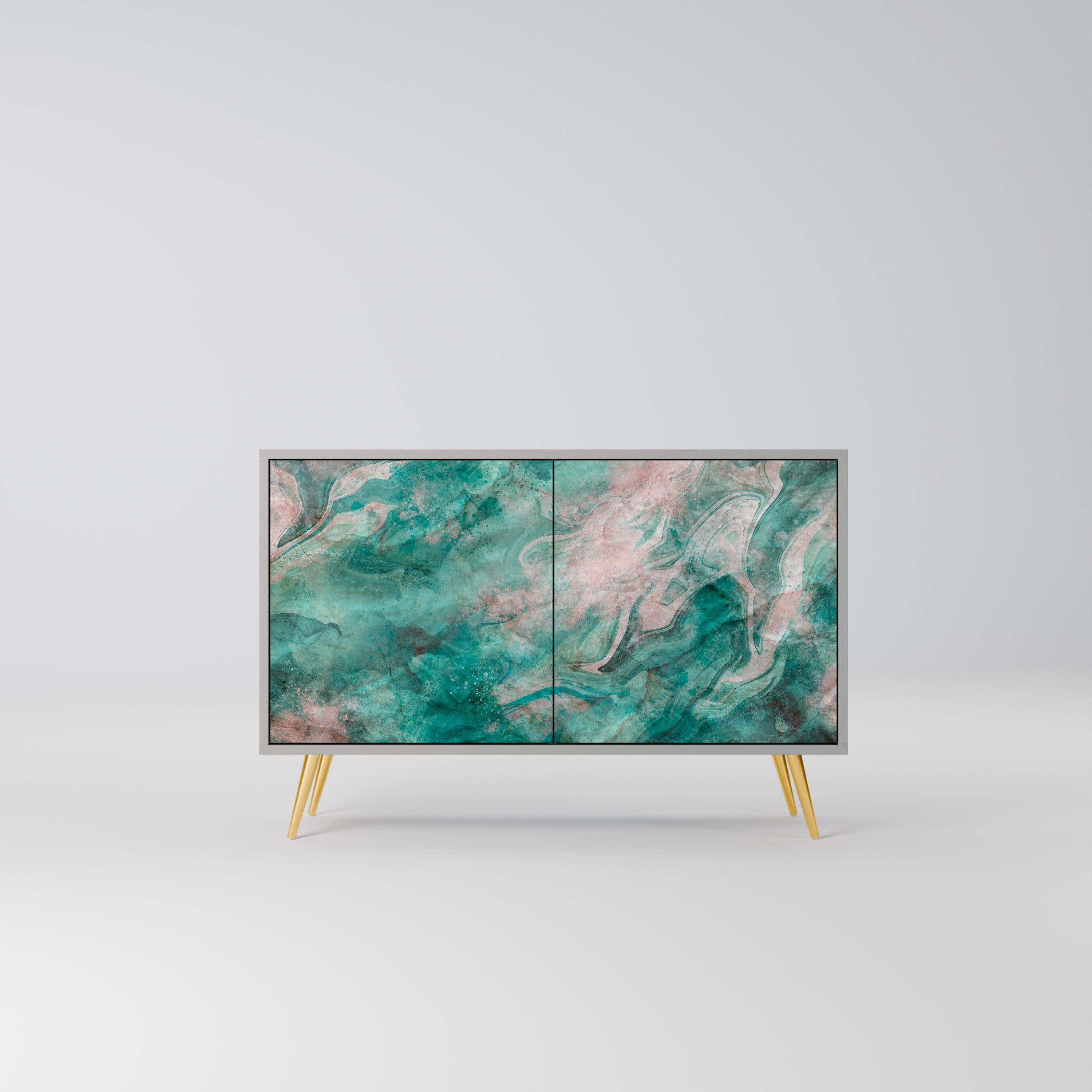 ABSTRACT ALCHEMY Aparador de 2 Portas em Acabamento Cinzento