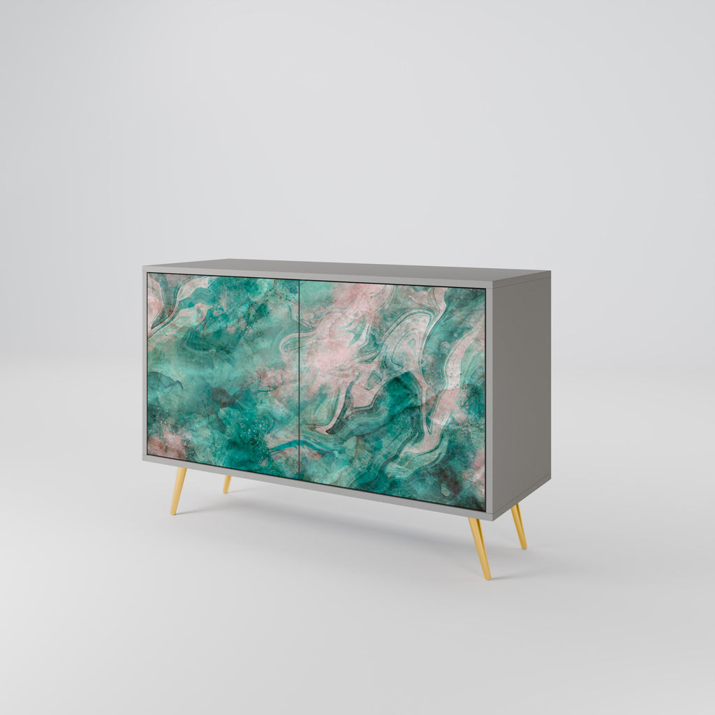 ABSTRACT ALCHEMY Aparador de 2 Portas em Acabamento Cinzento