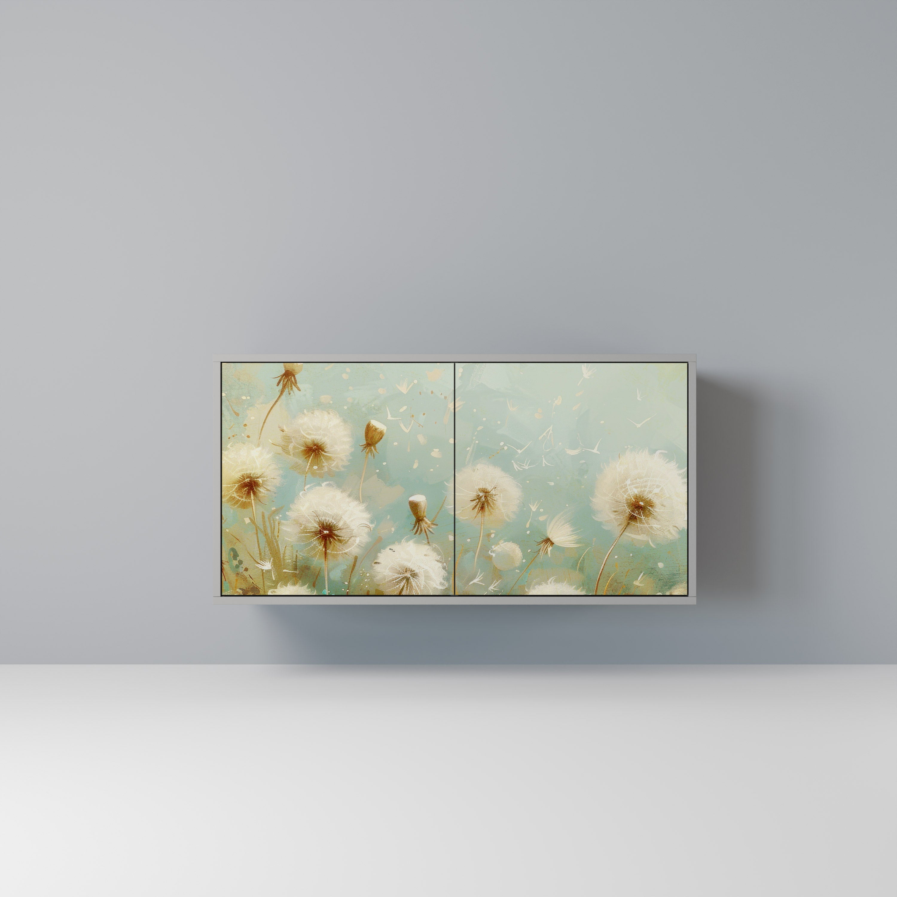 DREAMY MEADOW 2-Door Sideboard in Grey Finish