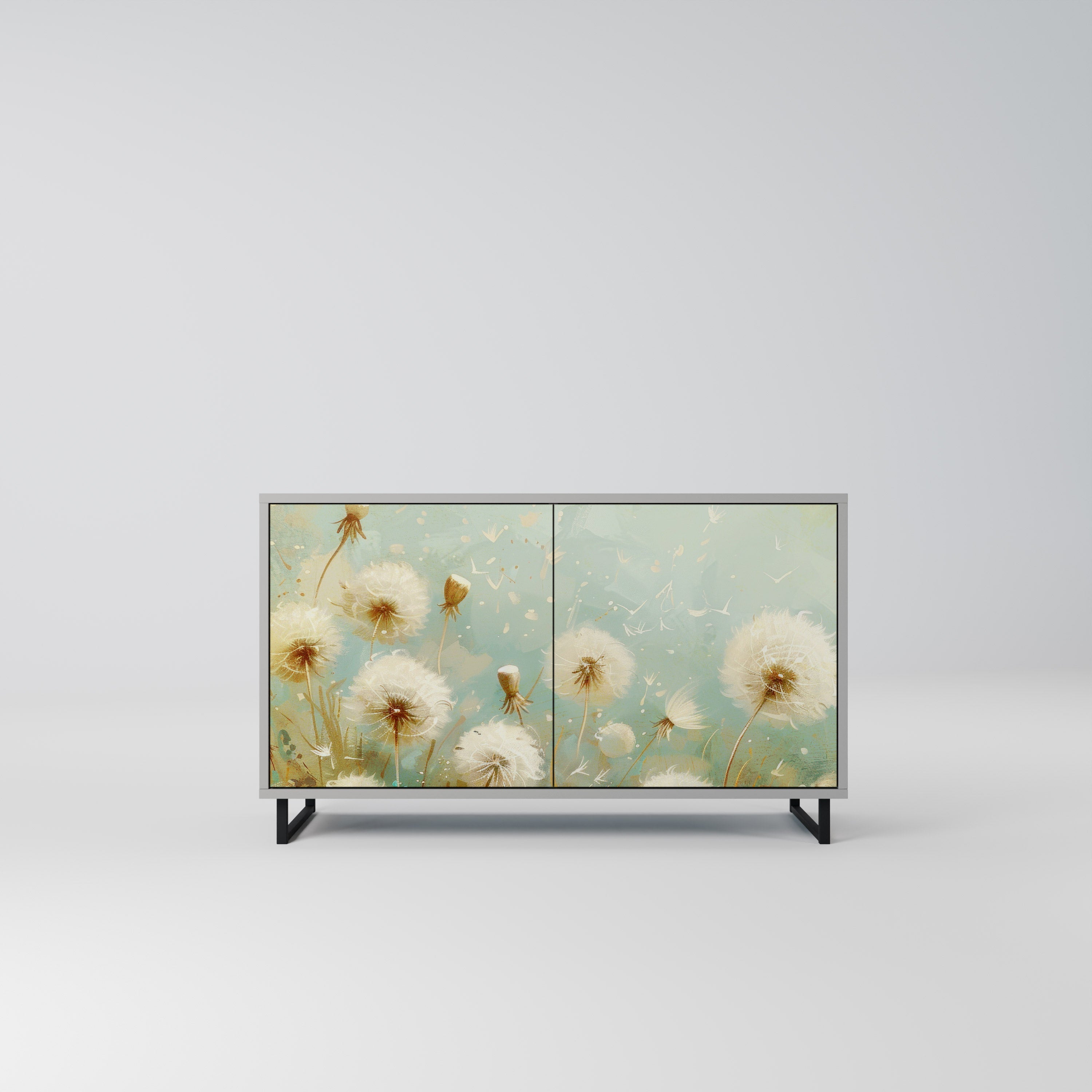 DREAMY MEADOW 2-Door Sideboard in Grey Finish
