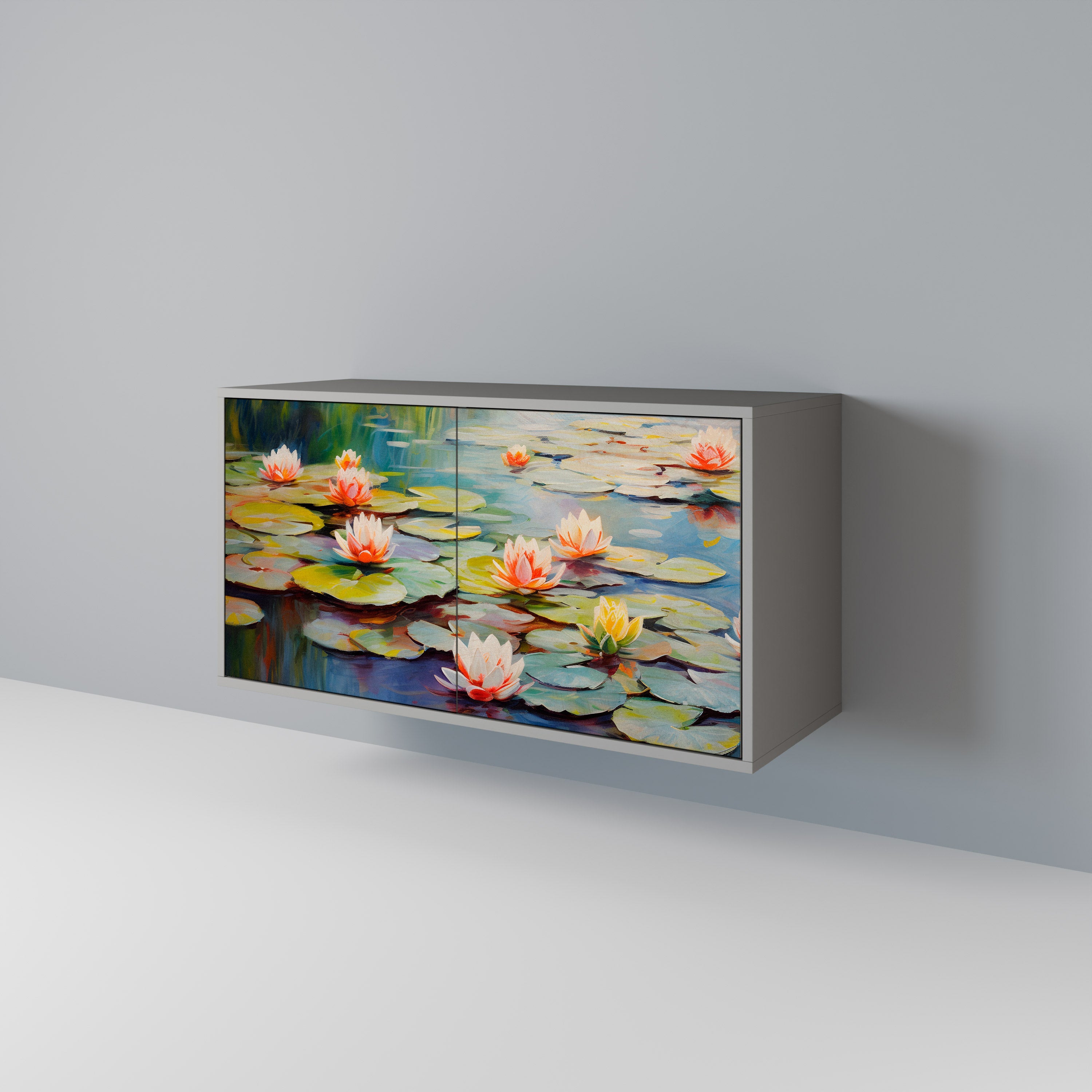 BLOOMING WATERS Aparador de 2 Portas em Acabamento Cinzento