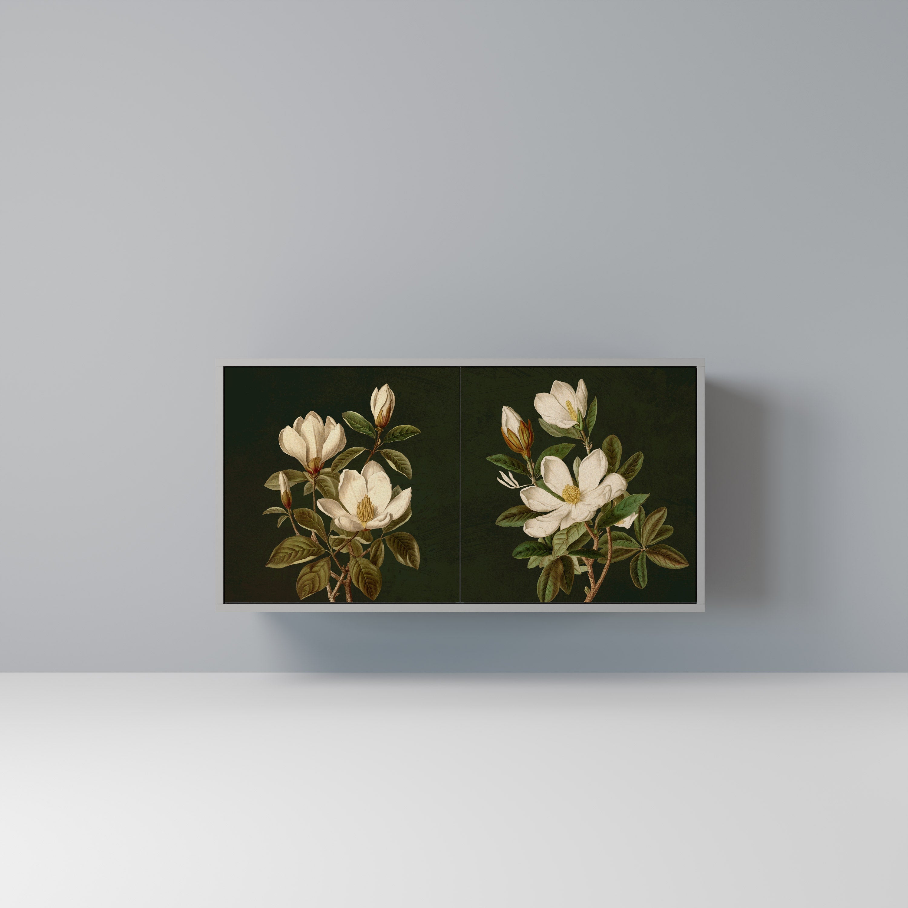 FLORAL NOIR 2-Door Sideboard in Grey Finish