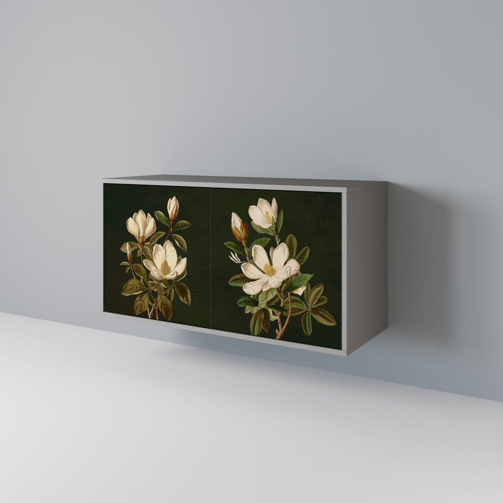 FLORAL NOIR 2-Door Sideboard in Grey Finish