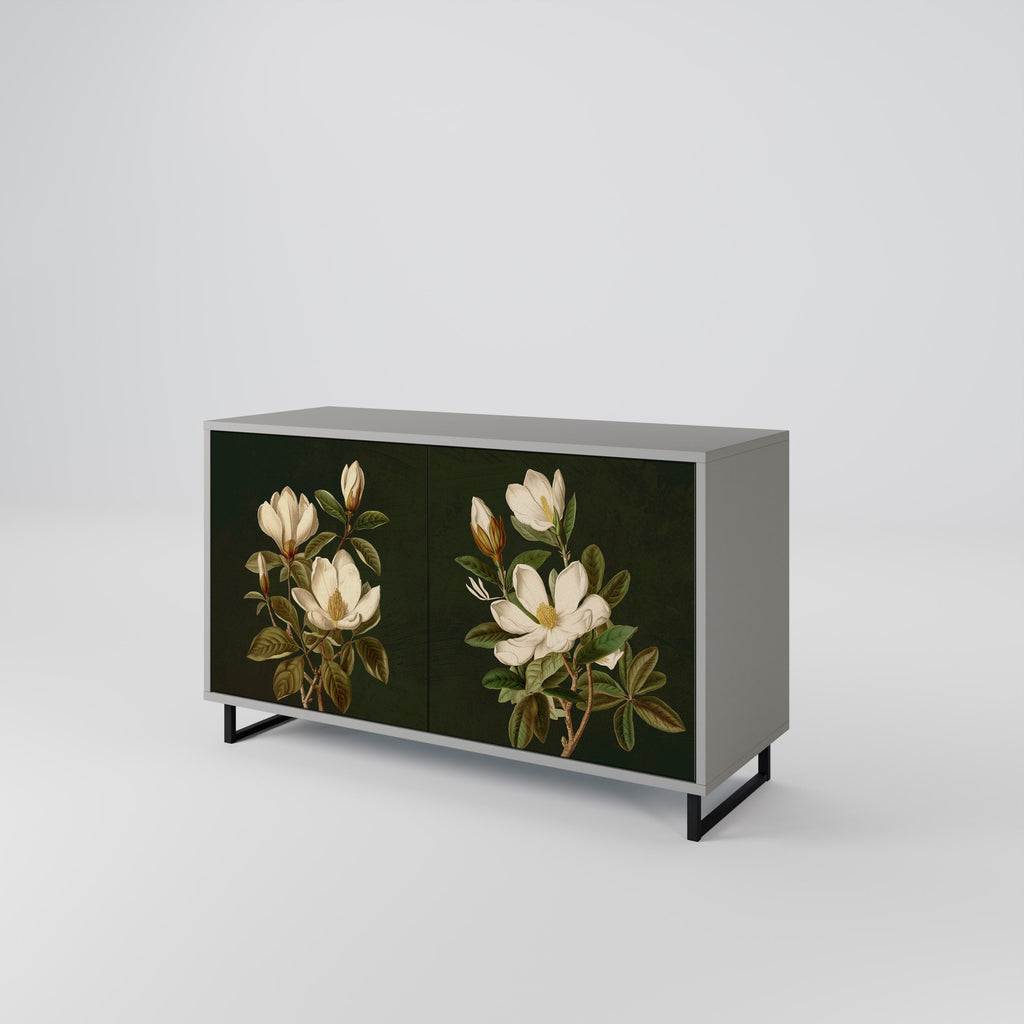 FLORAL NOIR 2-Door Sideboard in Grey Finish