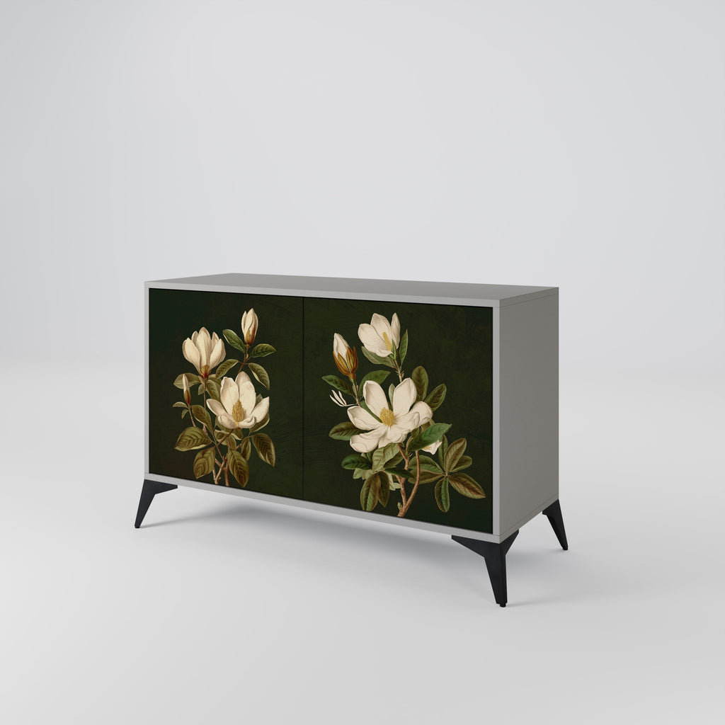 FLORAL NOIR 2-Door Sideboard in Grey Finish