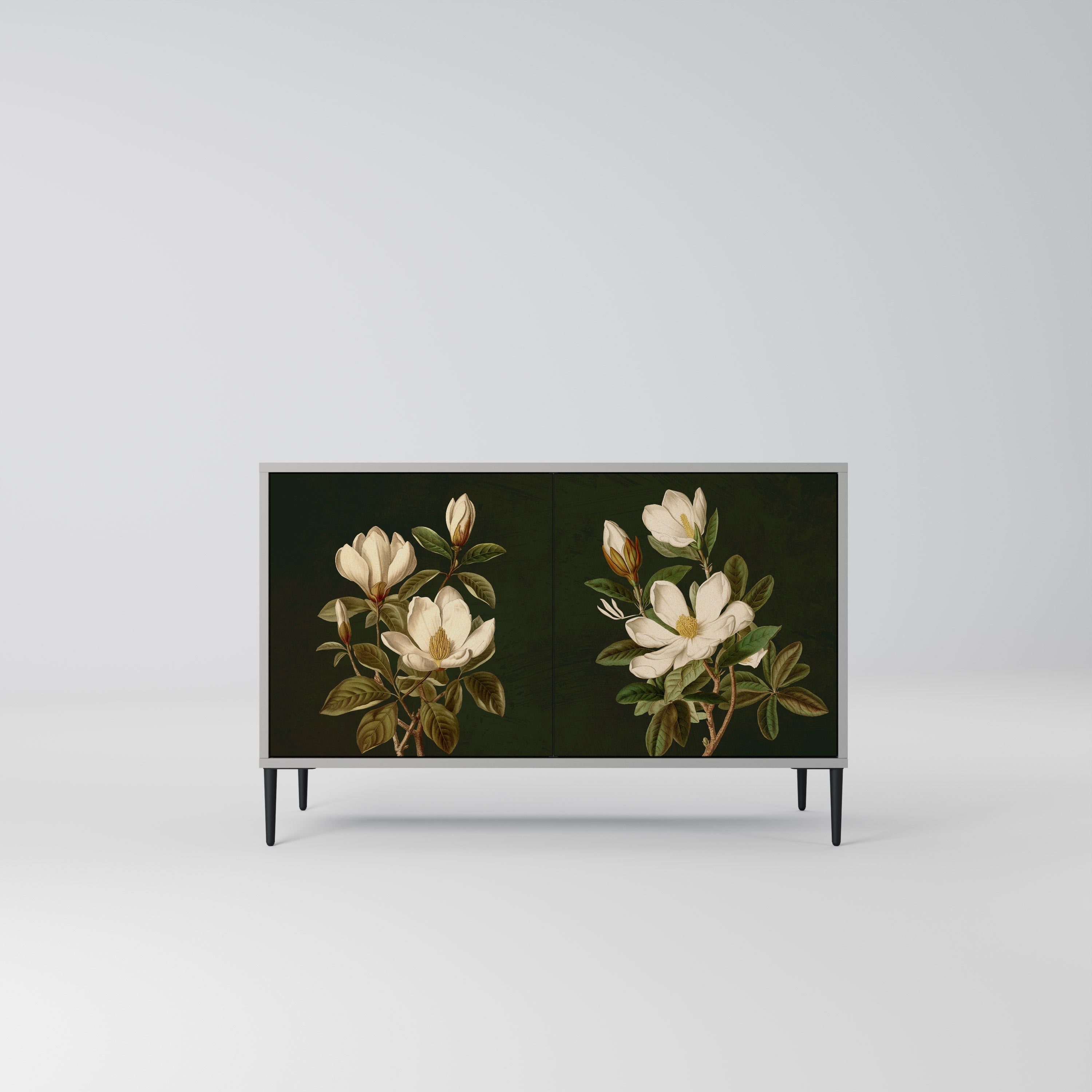 FLORAL NOIR 2-Door Sideboard in Grey Finish