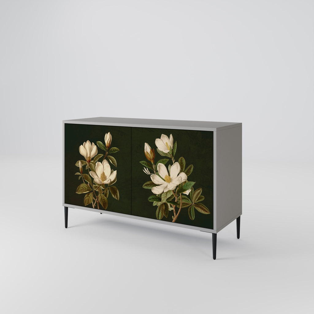 FLORAL NOIR 2-Door Sideboard in Grey Finish